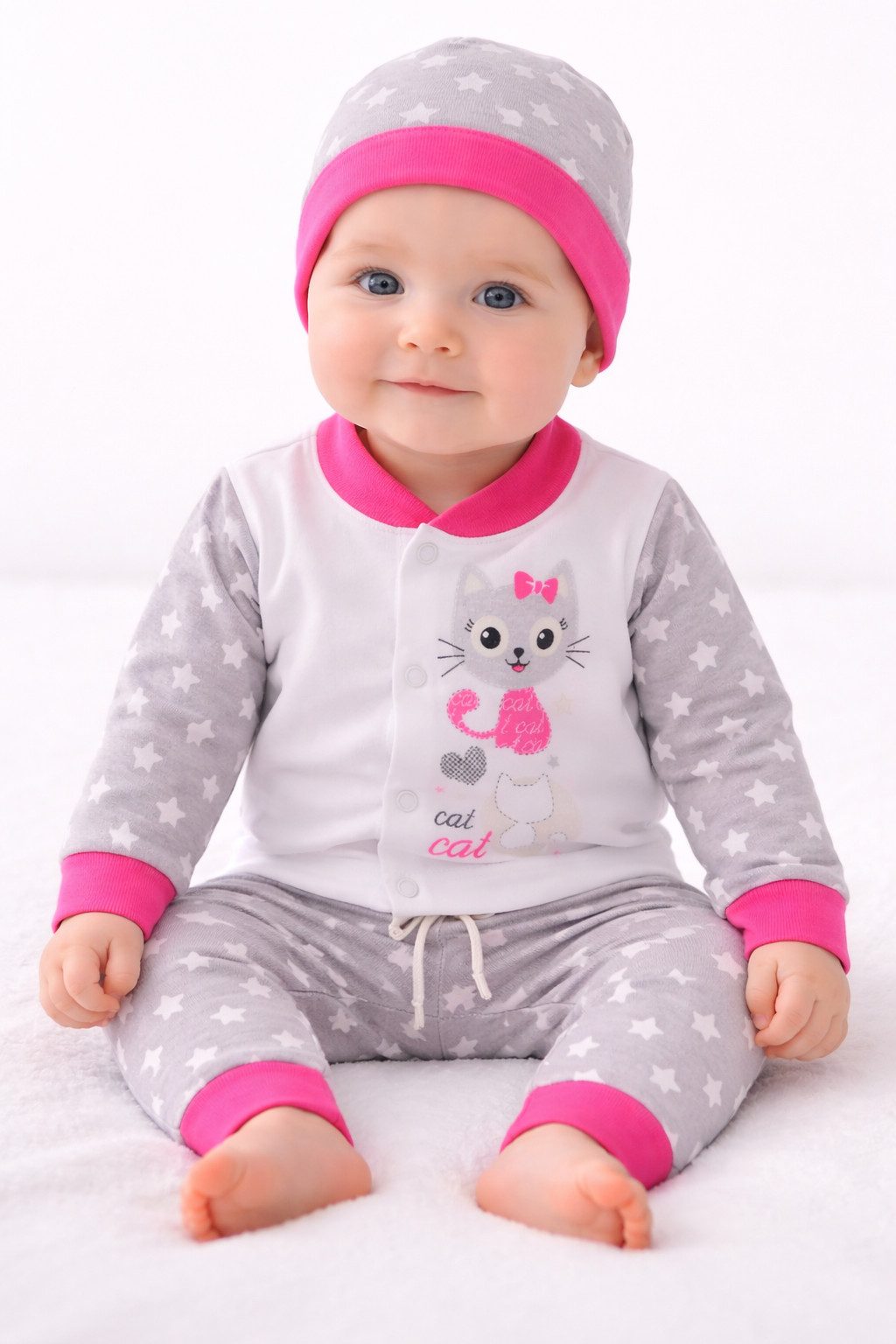 Erstausstattungspaket Baby Anzug Hemdchen Mitwachshose Mütze Set für Mädchen