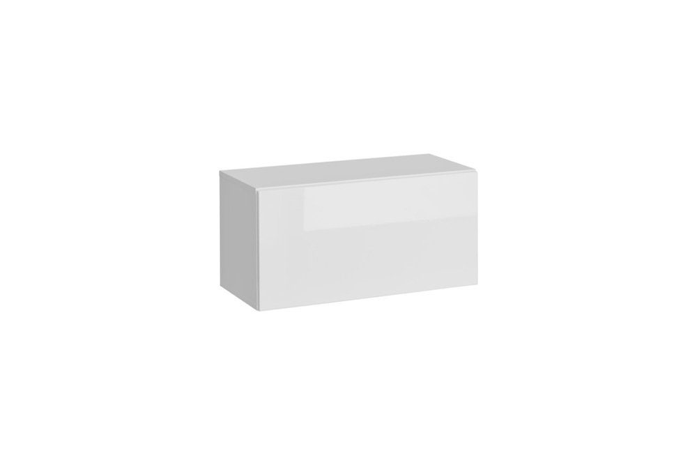 Wohnwand bestehend mit I Set Holzwerkstoff, - VII, Modern Hochglanz und Hochglanzfronten, 3xHängeschrank Wohnzimmer-Set, Schwarz aus (Wohnmöbel, Modern, Matt Dafne 4xWandboard, (7-St), aus Stylefy Weiß Push-to-Open,