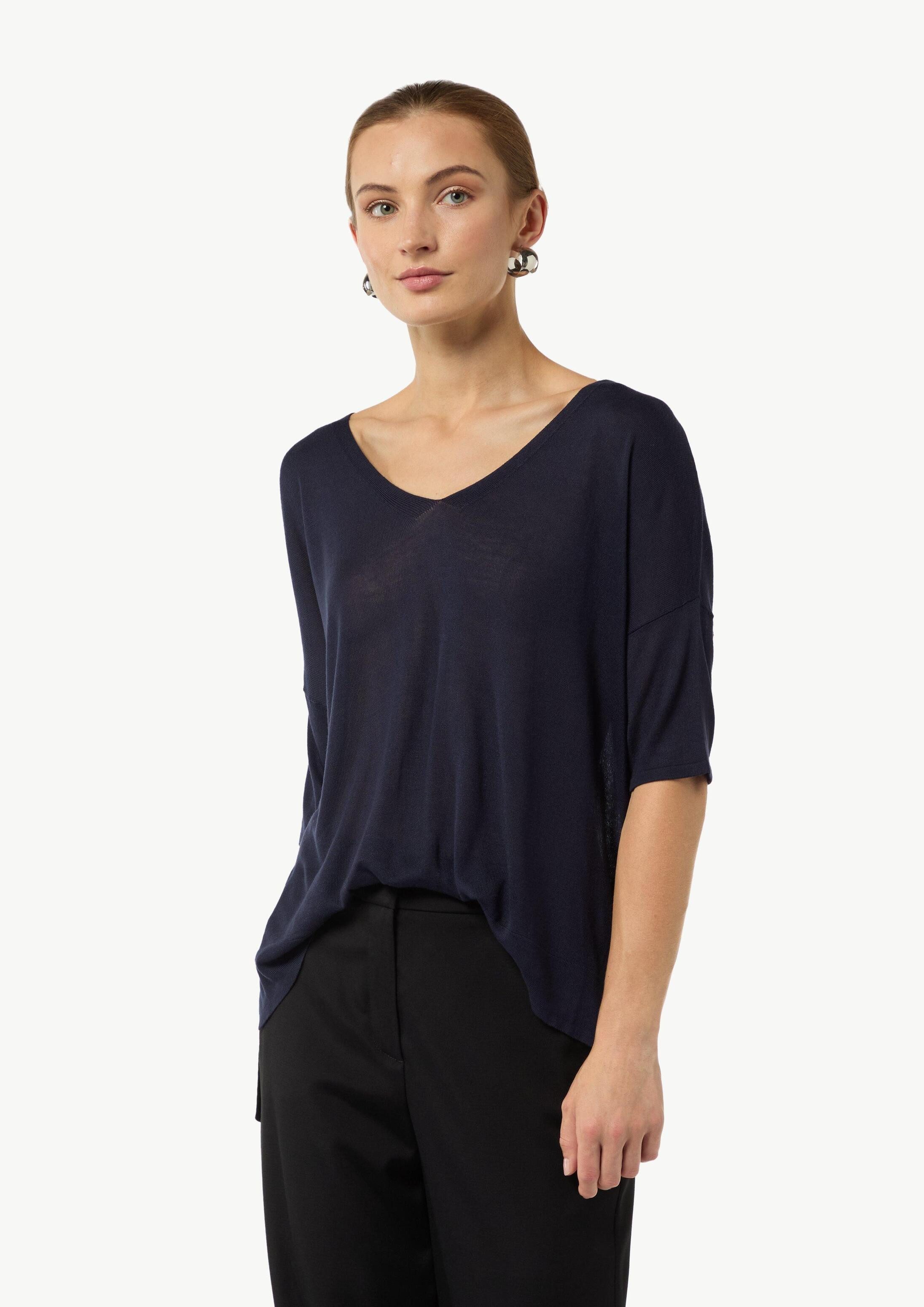 comma Poncho Accessories Feinstrick-Shirt aus Viskose