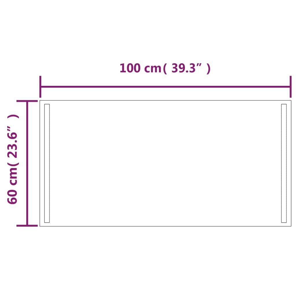 Wandspiegel 100x60 cm furnicato LED-Badspiegel
