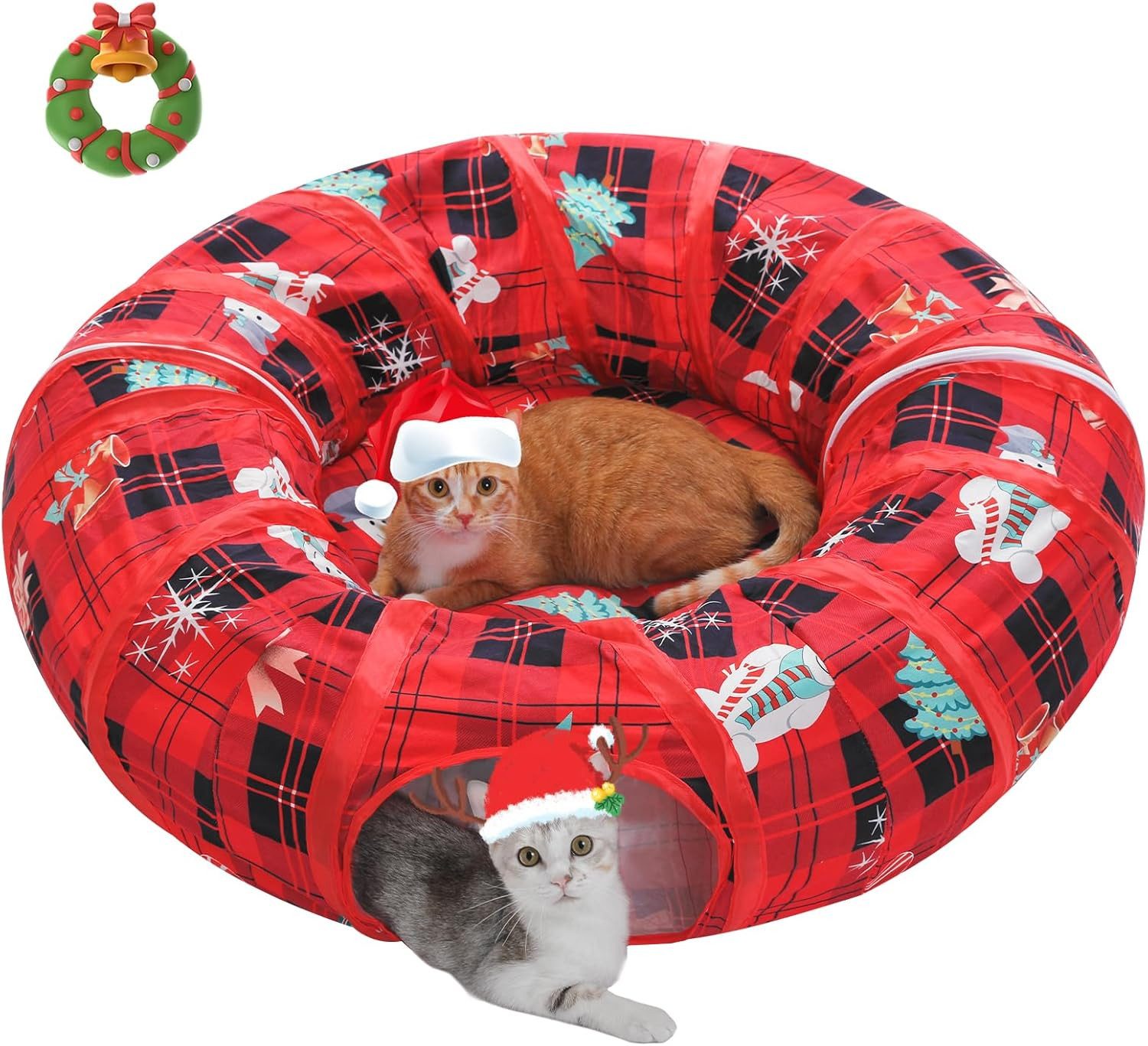Purpurra Tiertunnel Katzentunnel mit Plüschmatte und Ball, Ø 90 cm, 95*95*2 günstig online kaufen