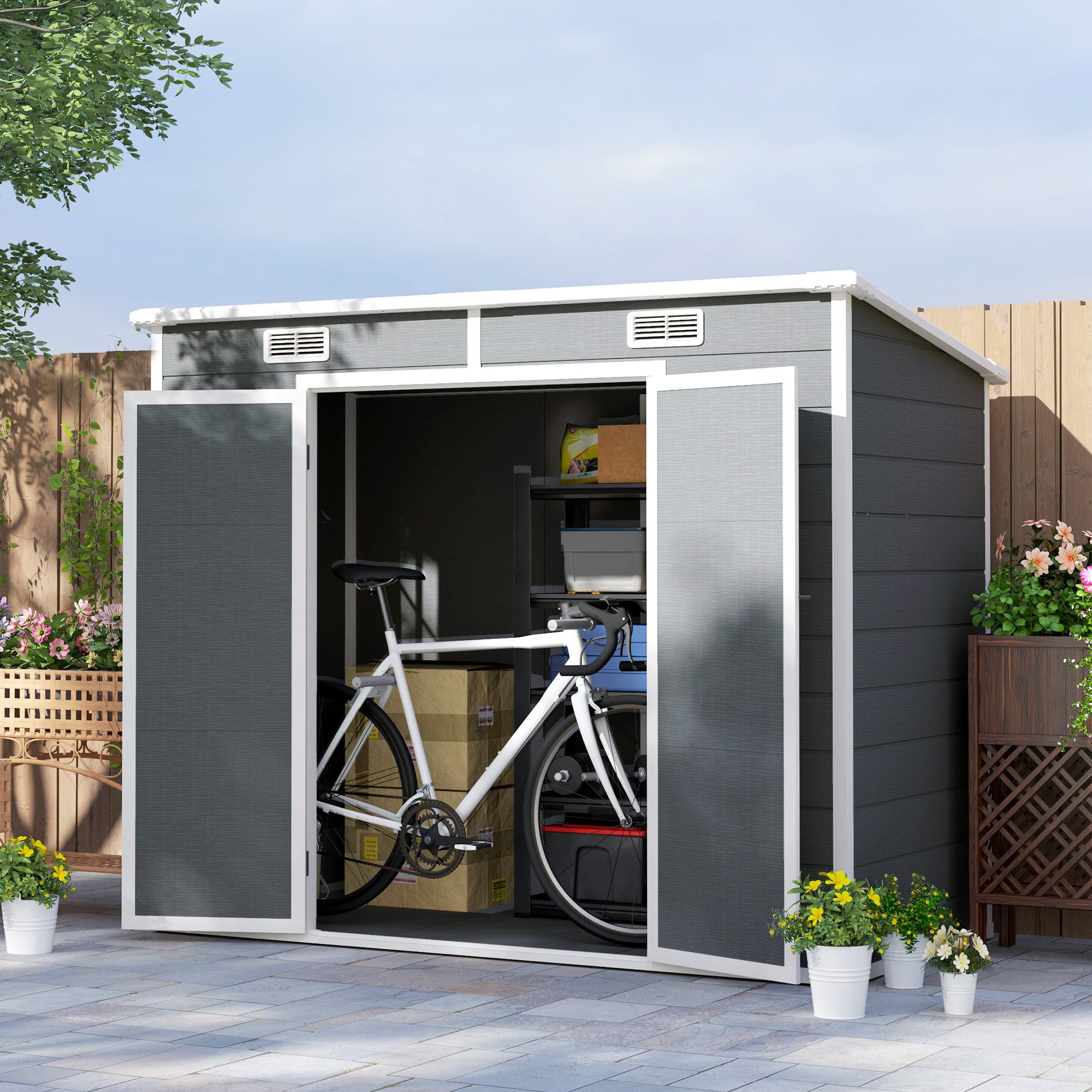 Outsunny Gerätehaus 2,54m², wasserdicht, mit Pultdach, günstig online kaufen