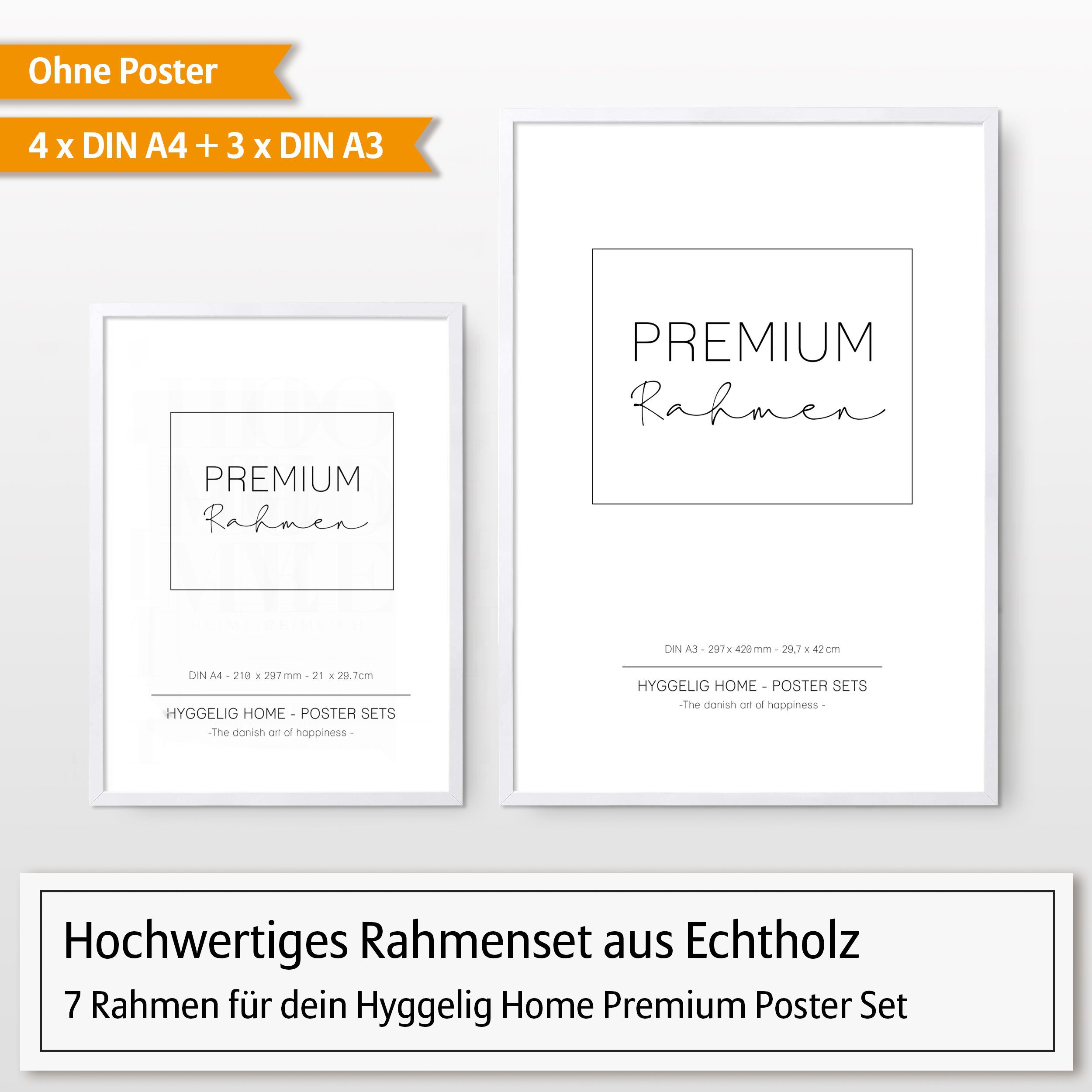 Hyggelig Fotorahmen Set weiß 7 Premium – Holzbilderrahmen in hochwertige Bilderrahmen-Set Home