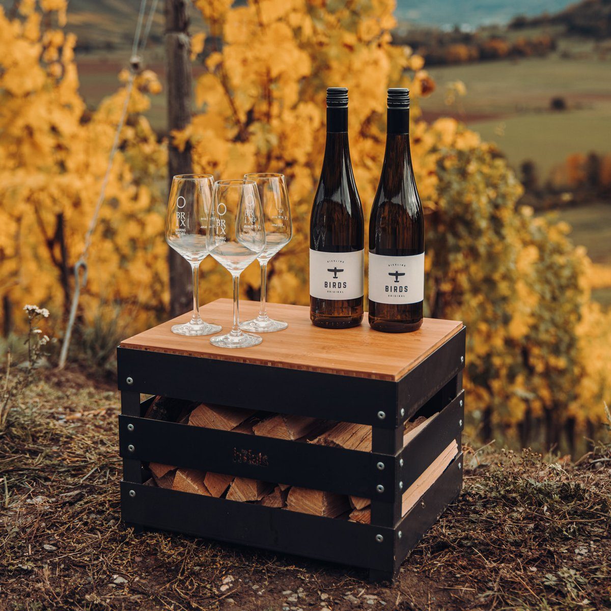 höfats Feuerkorb CRATE Auflagebrett, (Beistelltisch, Servierbrett oder Hocker, Bambus, braun), Zubehör für Crate Feuerkorb