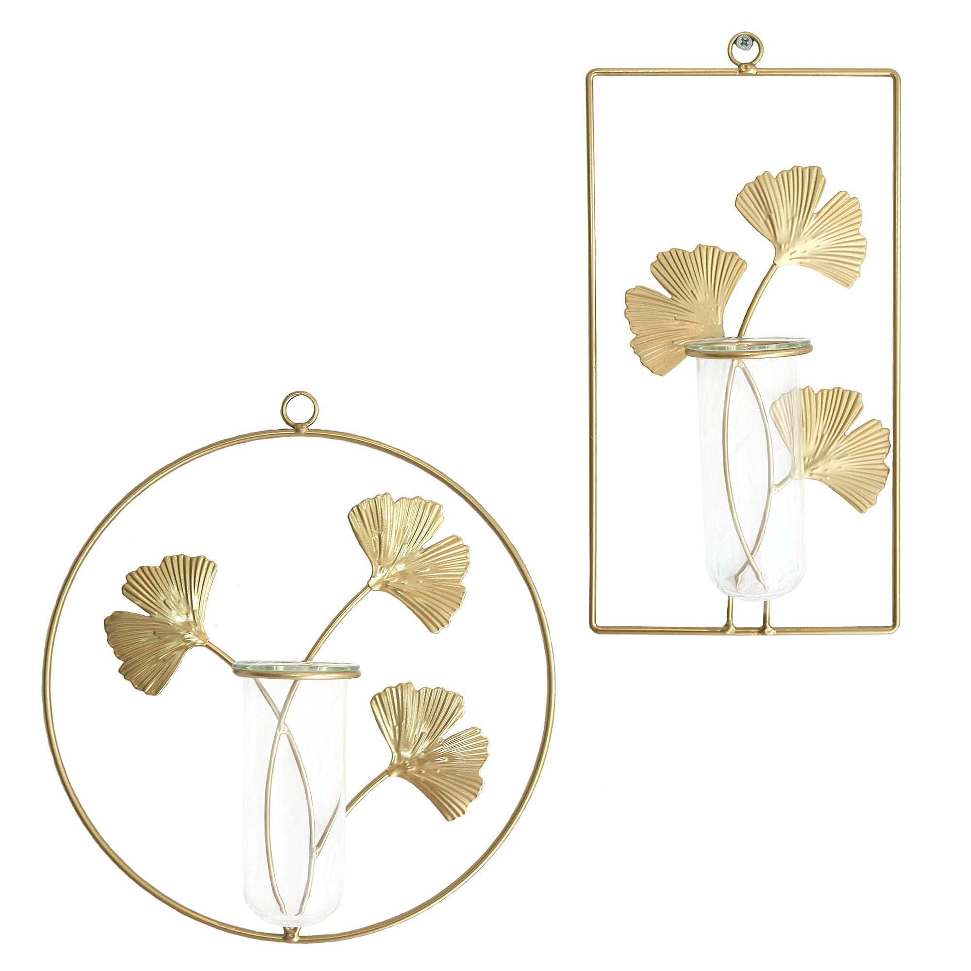 Starhome Wanddekoobjekt Orient 2er Set aus Metall und Glas. Metalldeko gold günstig online kaufen