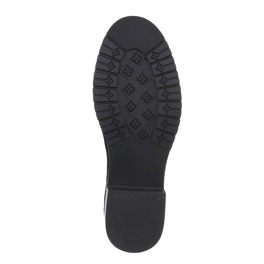 Ital-Design Damen Elegant Stiefelette (87417721) Blockabsatz Flache Stiefeletten in Schwarz