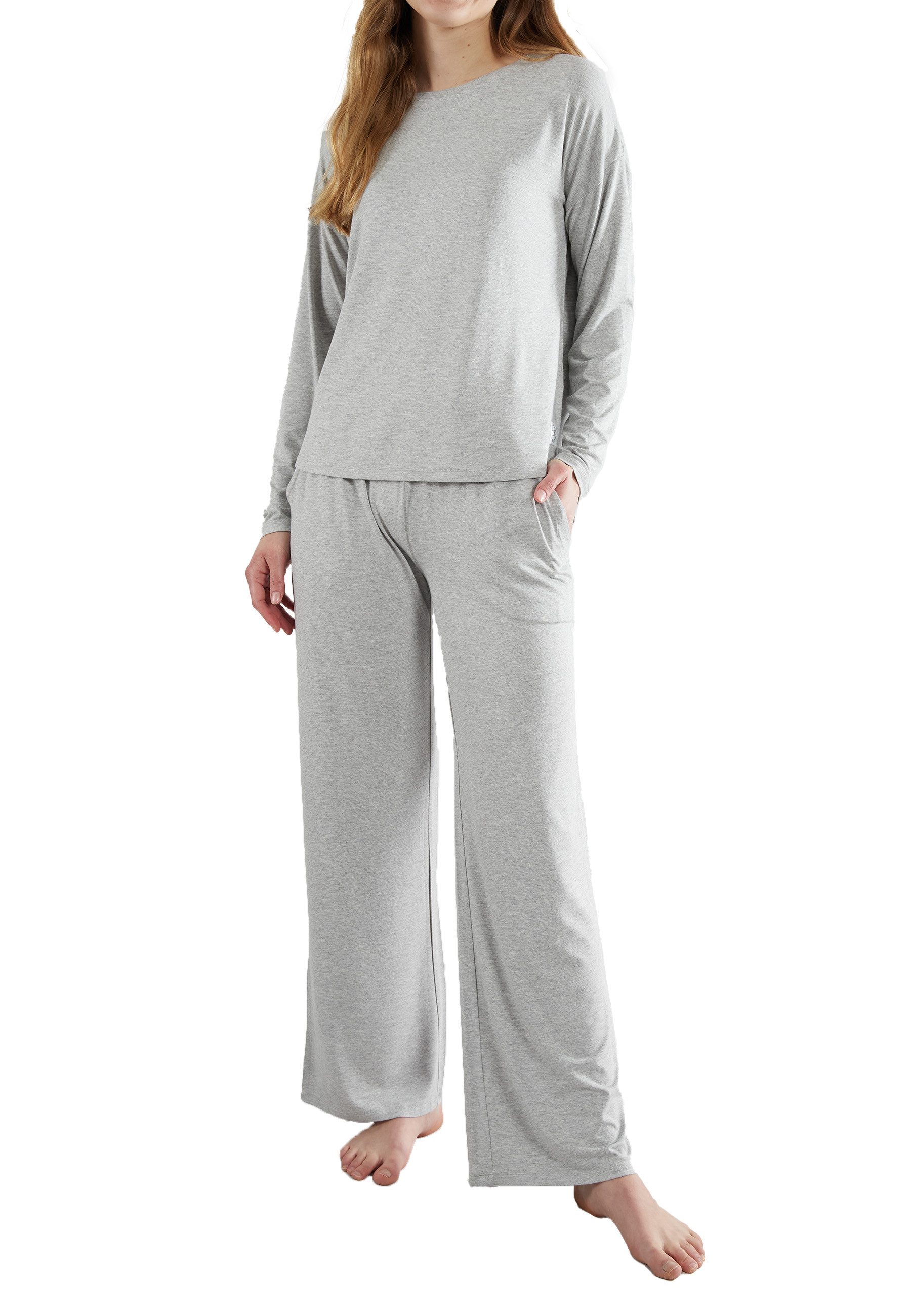 Pyjama TOM TAILOR Damen Pyjama grau melange