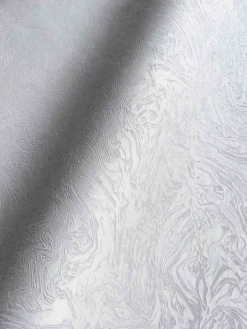 Newroom Vliestapete, Grau Tapete Modern Muster - Mustertapete Glamour Hellgrau Silber 3D Optik Uni Struktur Motiv für Schlafzimmer Wohnzimmer Küche