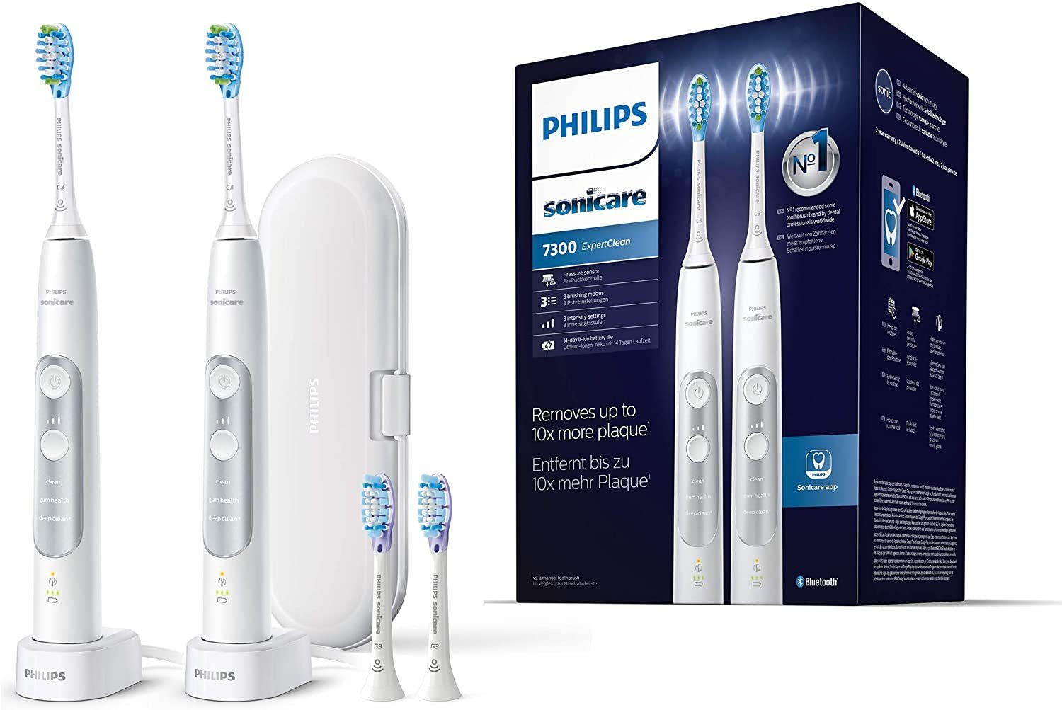 Philips Sonicare Elektrische Zahnbürste Philips HX9611/19 Sonicare ExpertClean 7300 Elektr