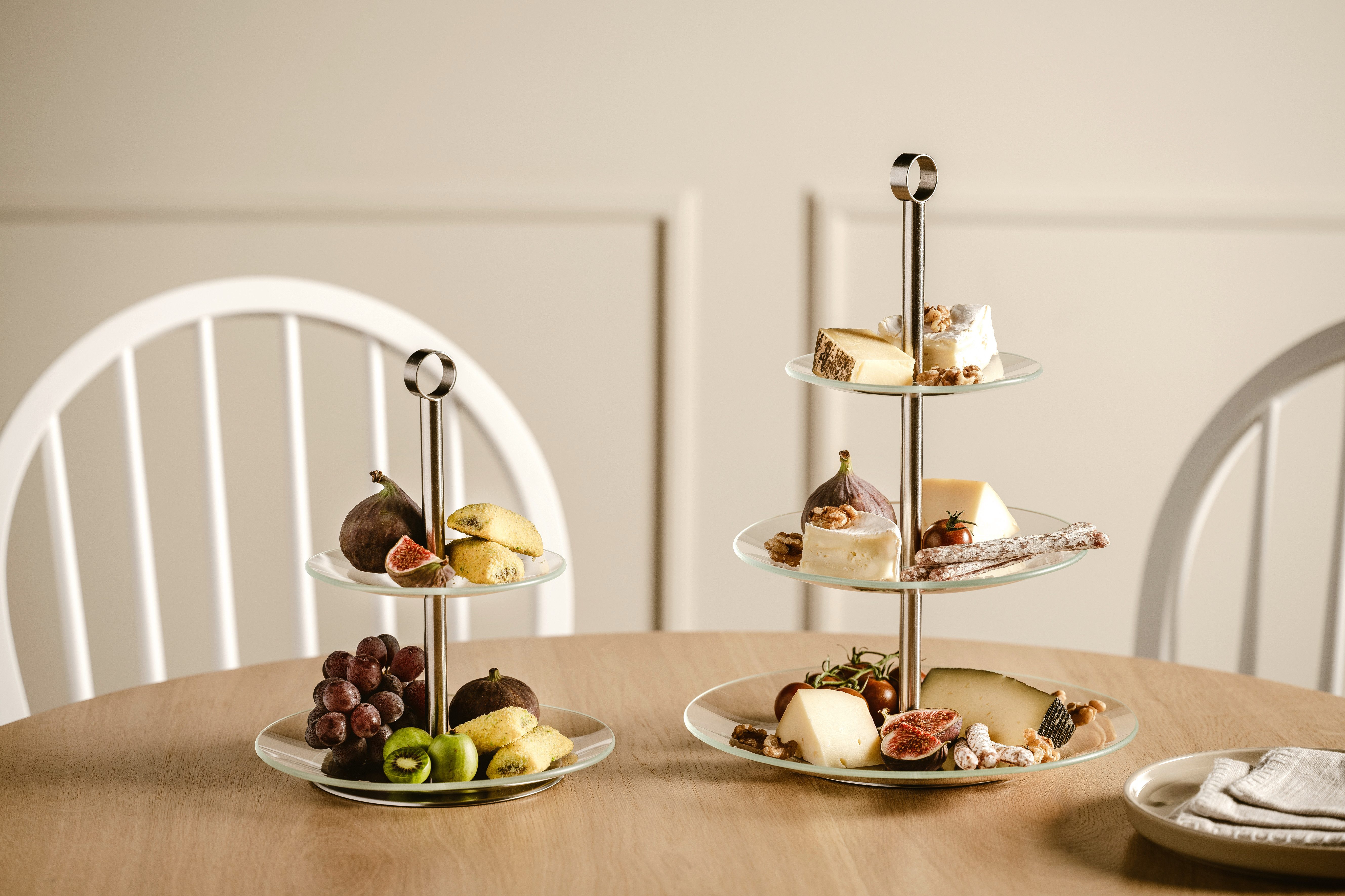 LEONARDO Etagere CENA, 3 stufig - Höhe 36 cm, Glas, Metall, Servieretagere mehrstöckig, zum Servieren und Präsentieren