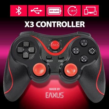 EAXUS Bluetooth Gamepad für Fire TV, Smartphone, Android, Google TV & Co. Controller (inkl. Smartphone-Halterung, Auch für Cloud Gaming, Handy & VR)
