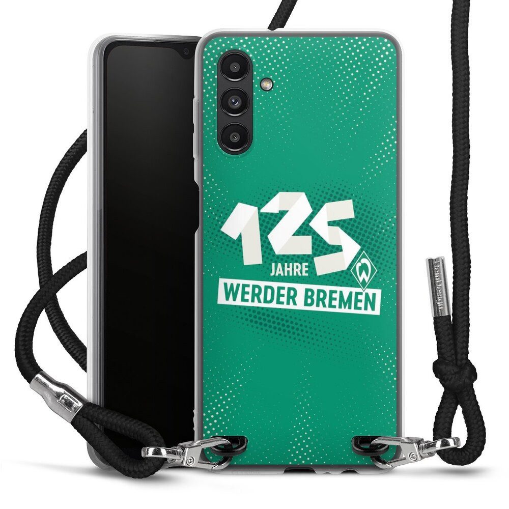 DeinDesign Handyhülle 125 Jahre Werder Bremen Offizielles Lizenzprodukt, Samsung Galaxy A13 5G Handykette Hülle mit Band Case zum Umhängen