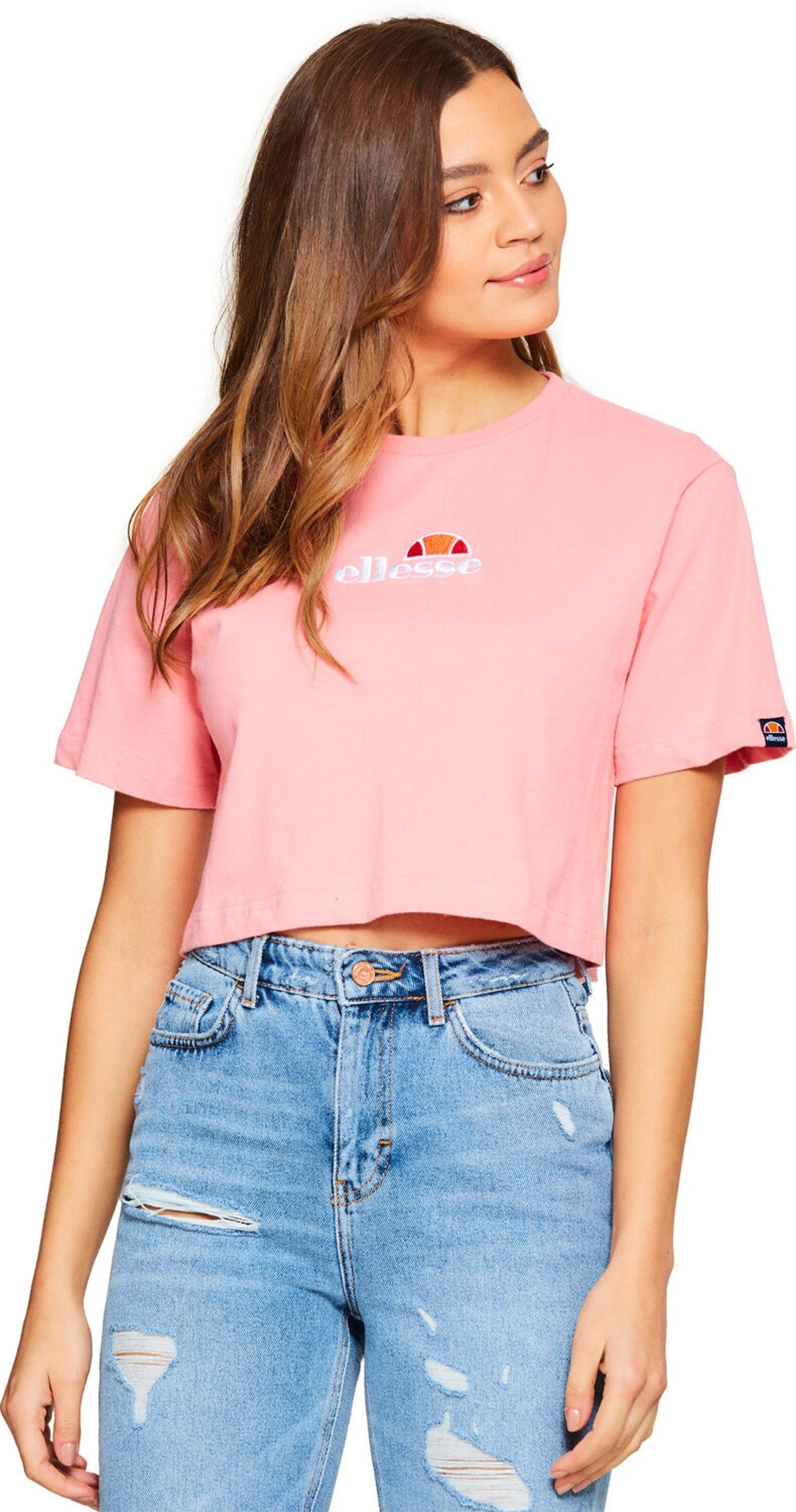 Rosa Fireball Stickerei Ellesse (1-tlg) T-Shirt