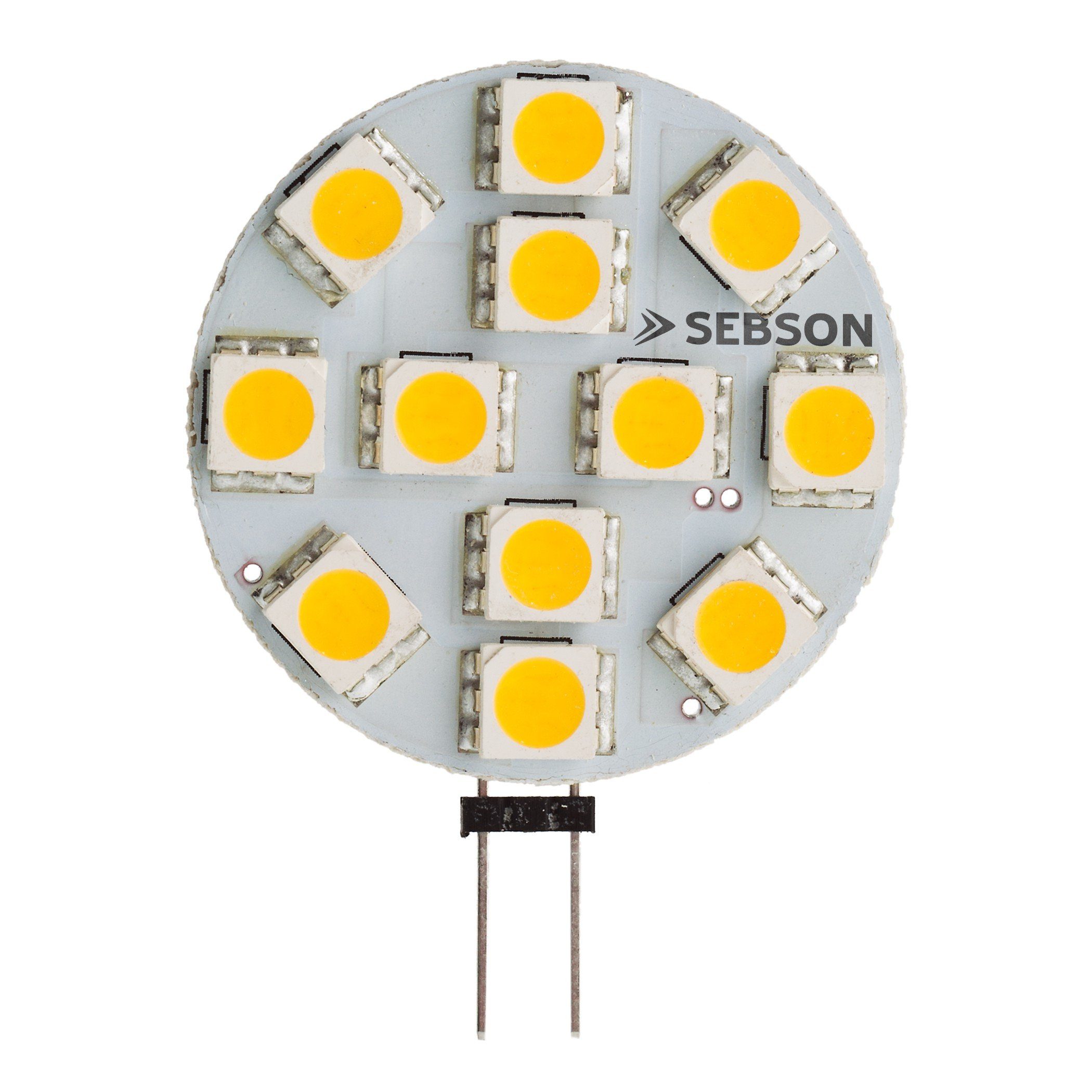 LED-Leuchtmittel warmweiß GU4 2.5W Stiftsockel Lampe DC 200lm, G4 SEBSON Leuchtmittel 12V LED
