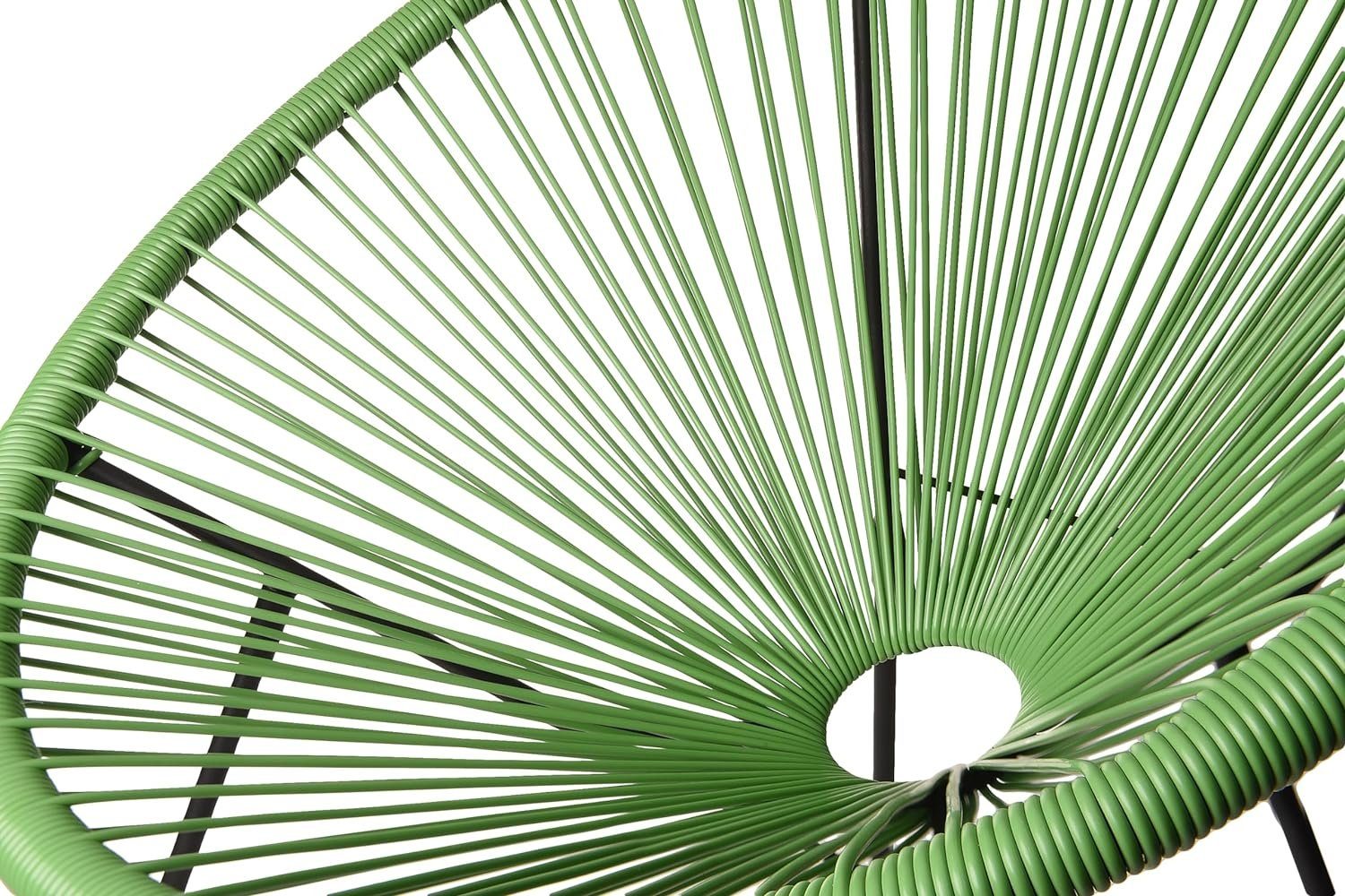 sunnypillow Gartenstuhl Acapulco, gemütlicher Loungesessel für Terrasse, Garten, 1 Stück Grün