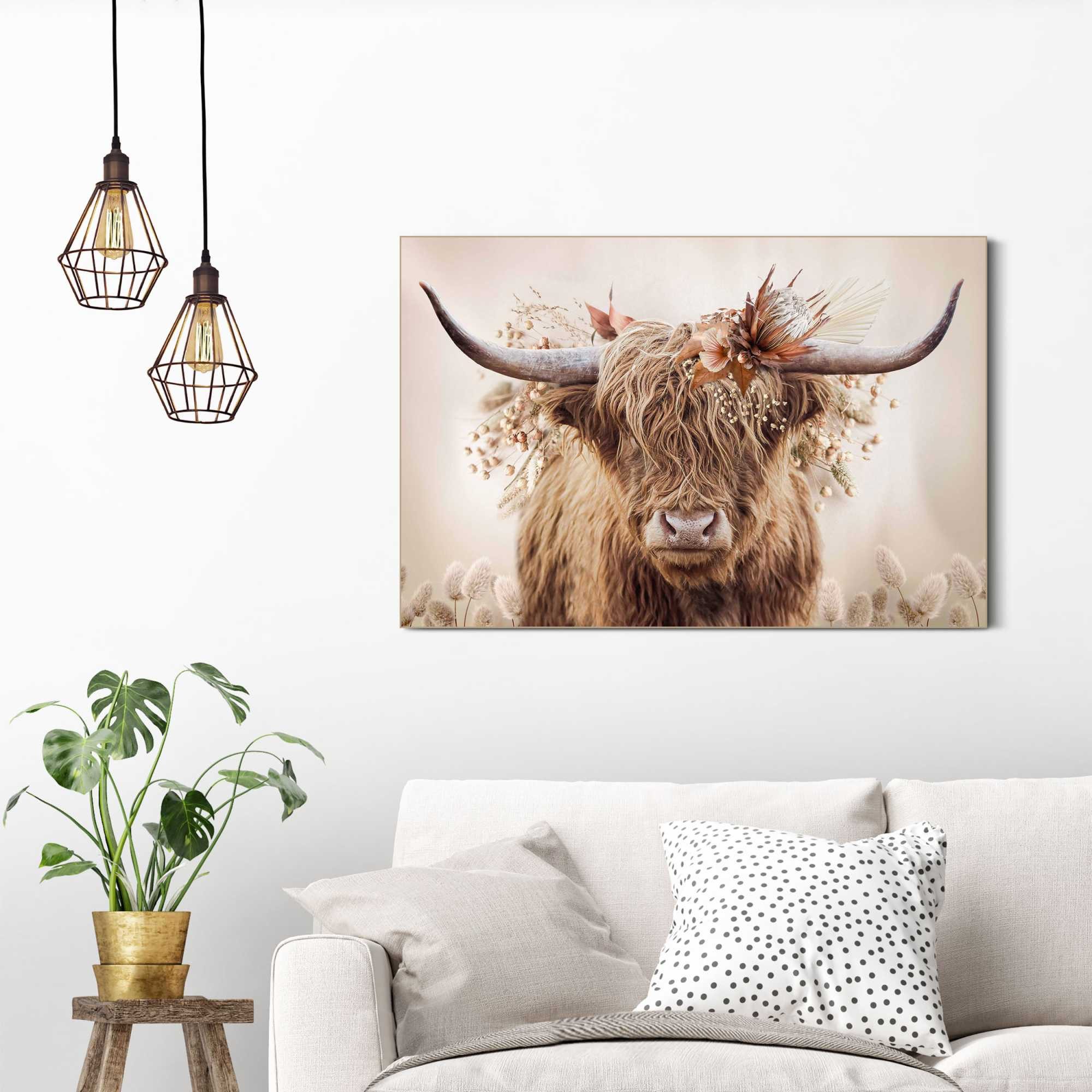 Reinders! Wandbild Highlander in Blumen günstig online kaufen