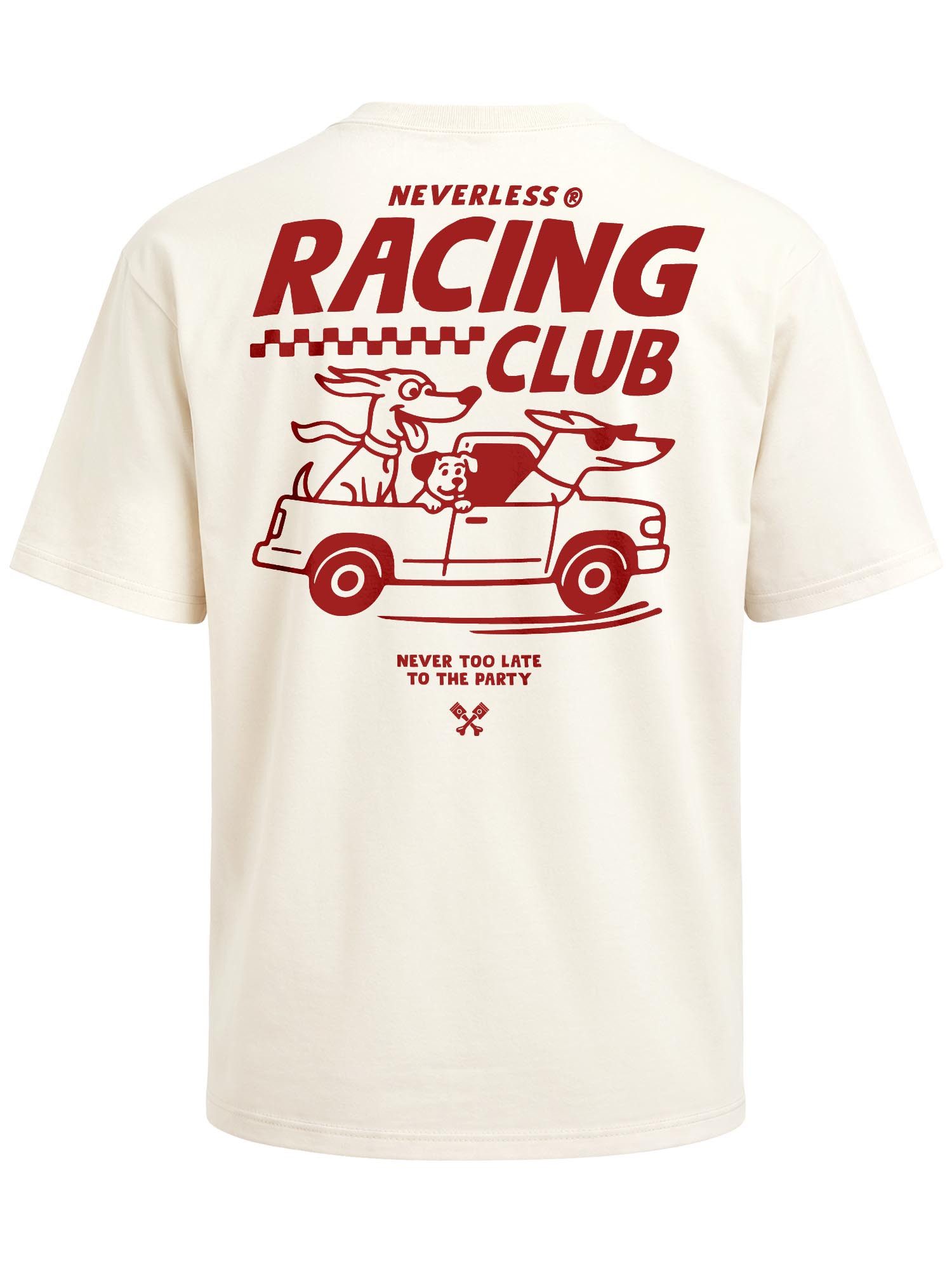 Neverless Oversize-Shirt Herren T-Shirt - Racing Club - Oversized Relaxed Fit Sommer Fashion mit Print
