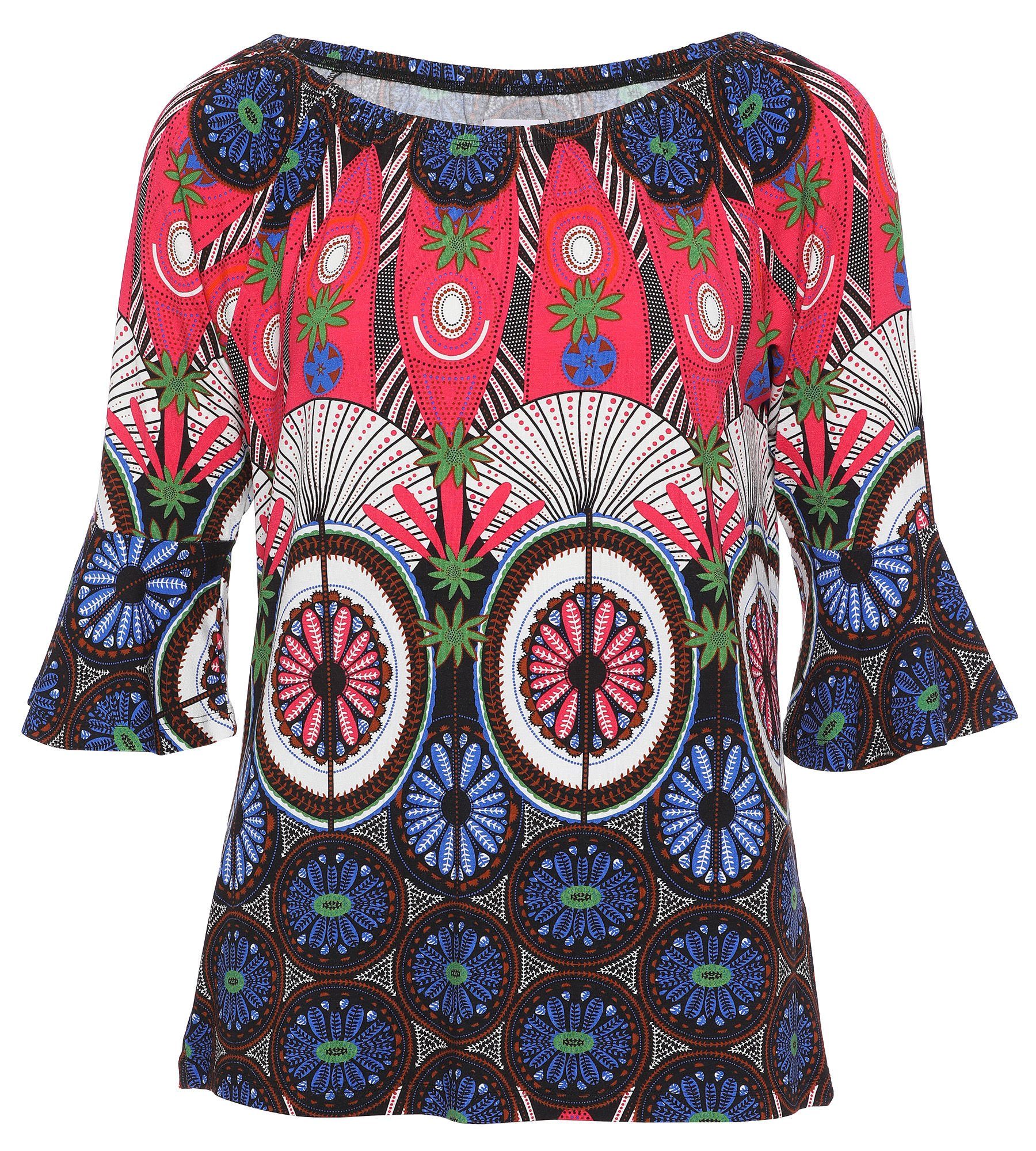 atinka Blusenshirt Carmenshirt mit Ethno-Print