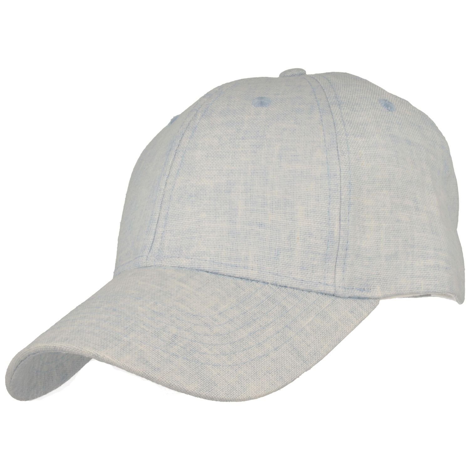 Leinen Baseball-Cap Breiter Cap Baumwolle aus Damen und Baseball 505-Himmelblau