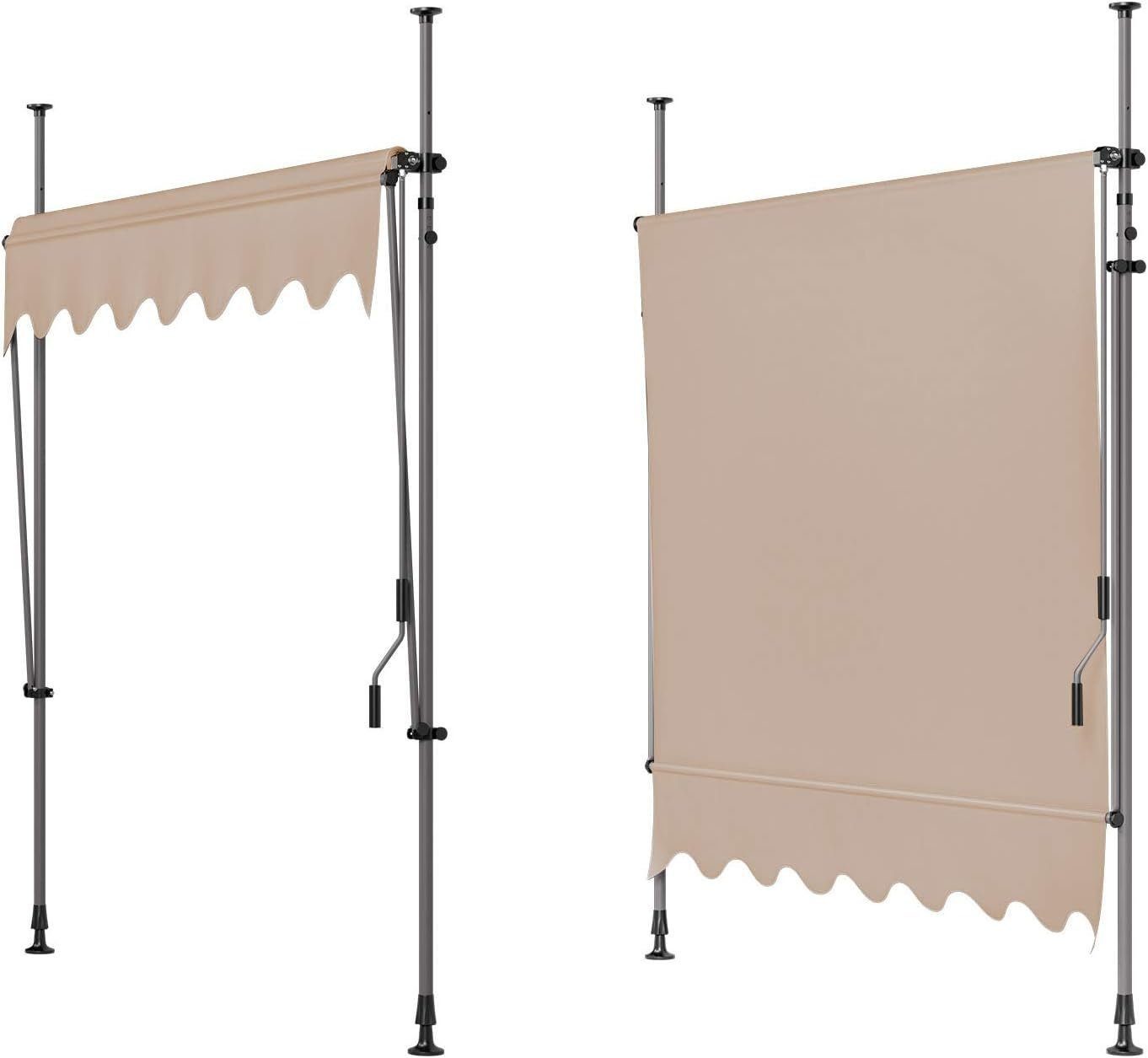 TLGREEN Klemmmarkise,Balkonmarkise,Sonnenschutz mit Handkurbel, UV-Beständi günstig online kaufen