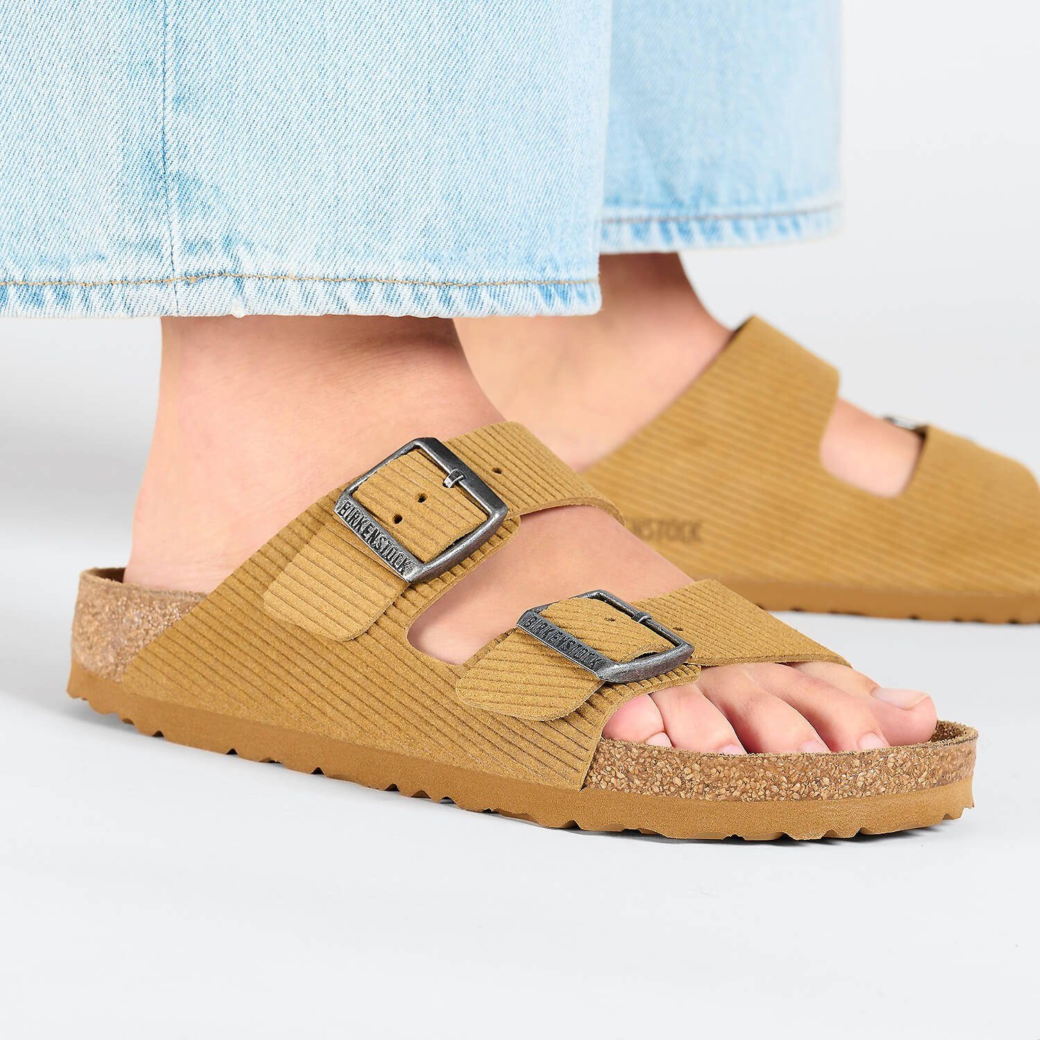 Embossed Arizona Hausschuh Birkenstock Suede Sandale