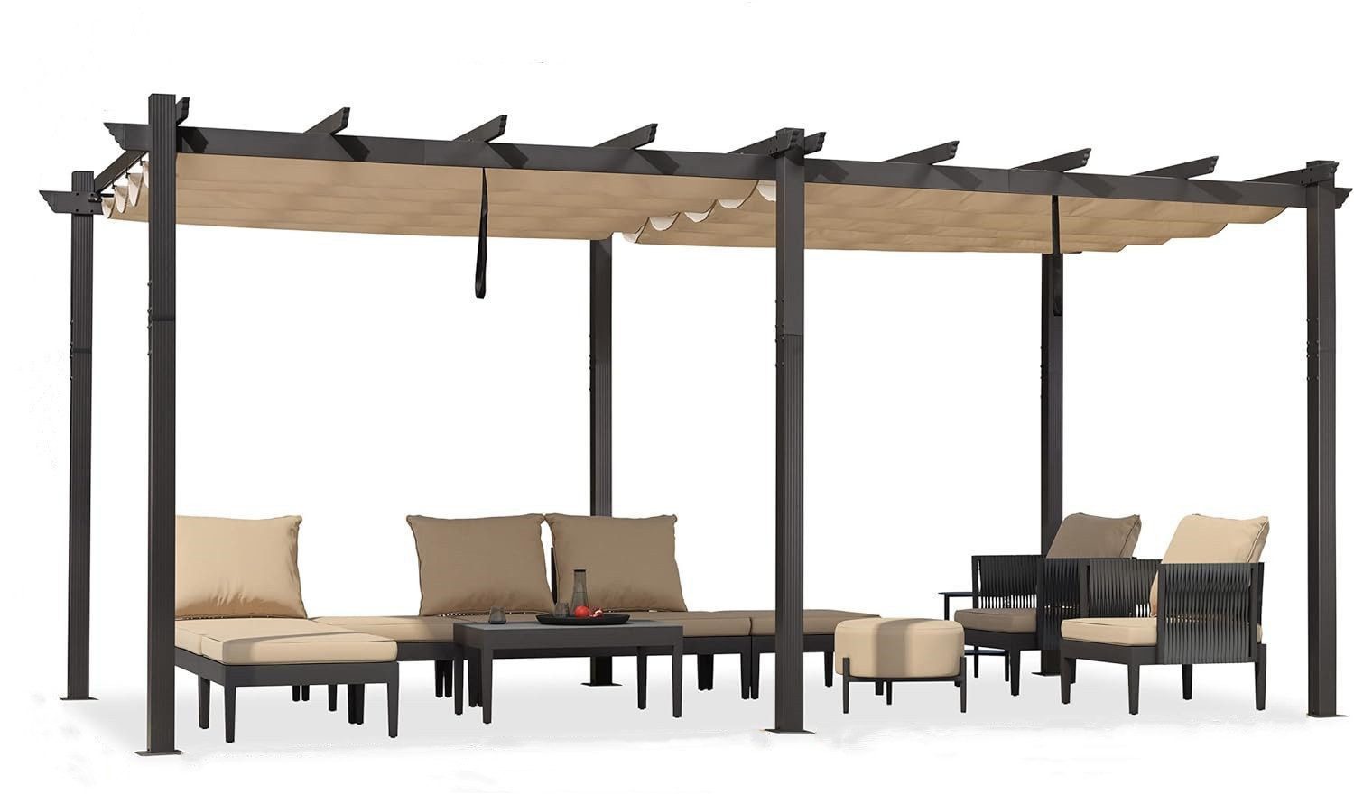 PURPLE LEAF Pergola Aluminium Gartenpavillon 3,65 günstig online kaufen