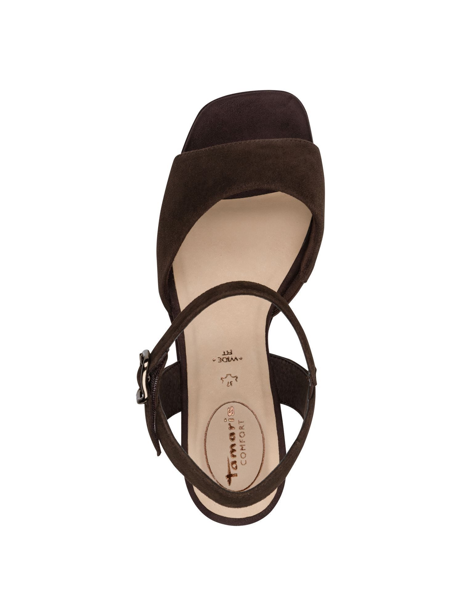 Tamaris WIDE FIT comfortFit aus Leder Blockabsatz Sandalette comfortFit
