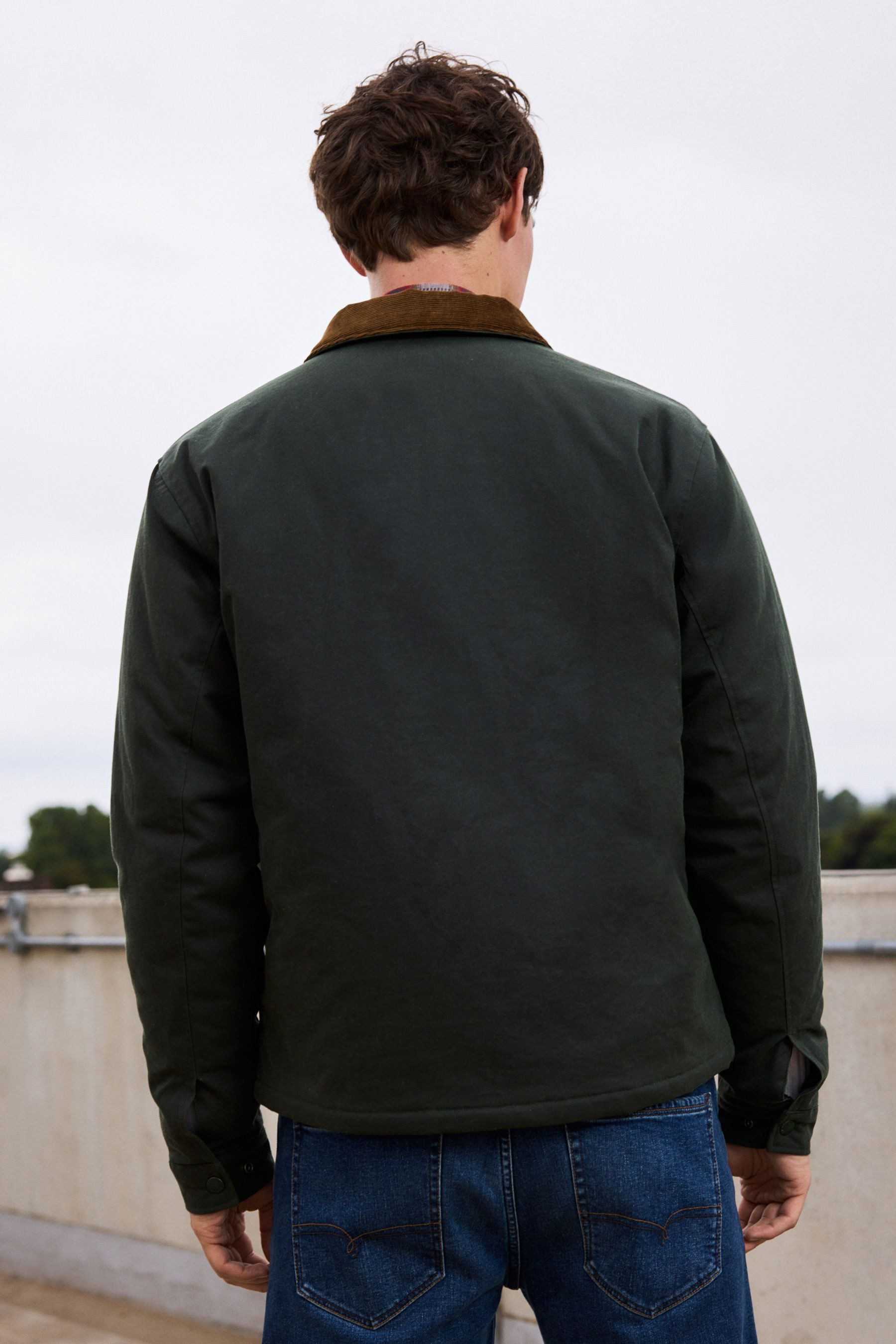 Next Regenjacke Jacke mit Wachsbeschichtung und Cordkragen (1-St) günstig online kaufen