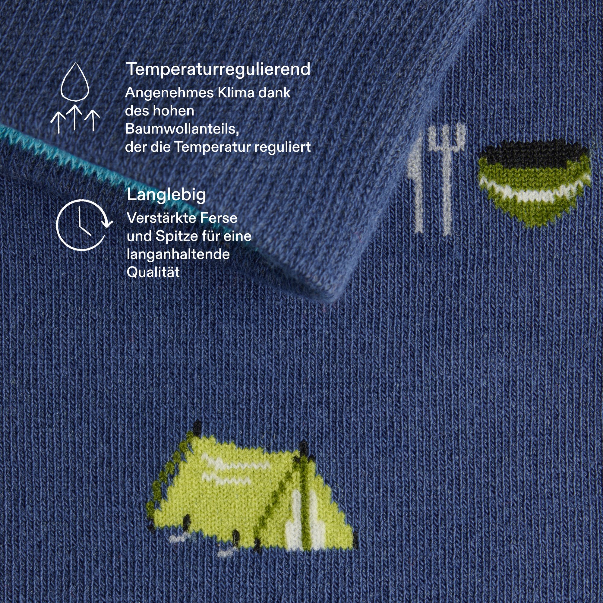 von Jungfeld Socken Signature Icons SET Baumwoll-Mischung 35-46 Unisex (3-Paar, 3 Paar) Lustige Motivsocken aus Bio-Baumwolle