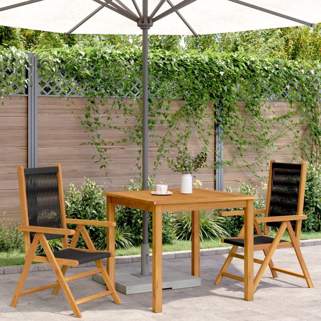 vidaXL Gartenstuhl Gartenstühle 2 Stk. Schwarz günstig online kaufen