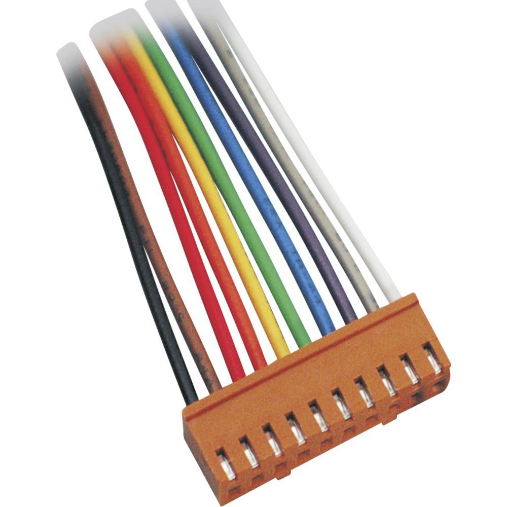 TRU COMPONENTS Steckbuchse mit Litze Polzahl Gesamt 10 Rastermaß: 2.5 Installationskabel