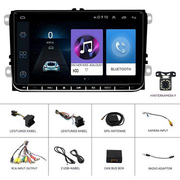 Hikity 9" Radio Autoradio für VW Golf 5 6 Polo Caddy RCD Touran Passat Skoda Autoradio (Touchscreen-Radio mit Bluetooth GPS WiFi FM, CarPlay Android)