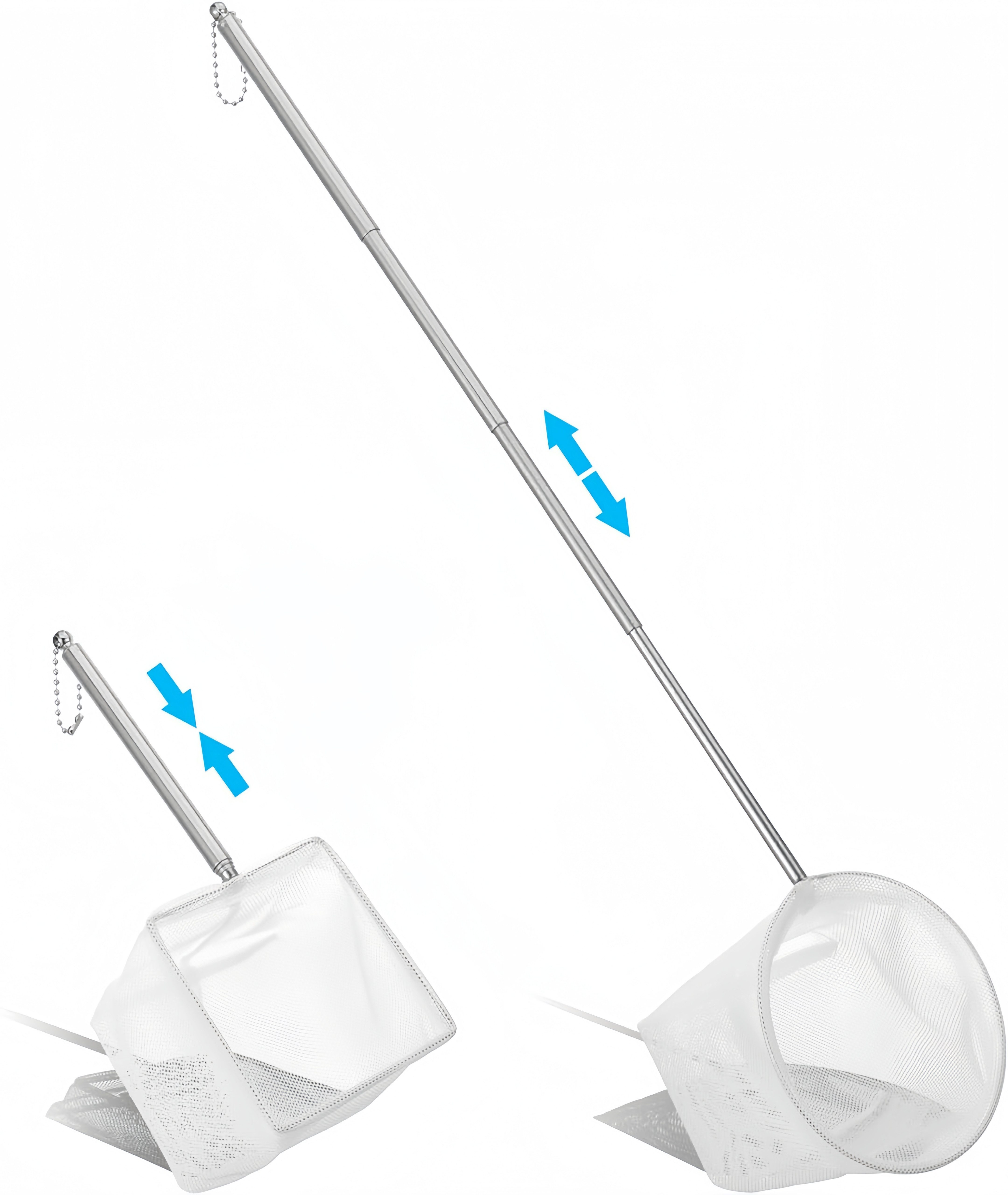 FOUORTUNATE-BEE Angelkescher 2 Mini-Fischnetze mit ausziehbarem Metallgriff (2-St), Kleine Kescher für Fische, Garnelen und Aquarien