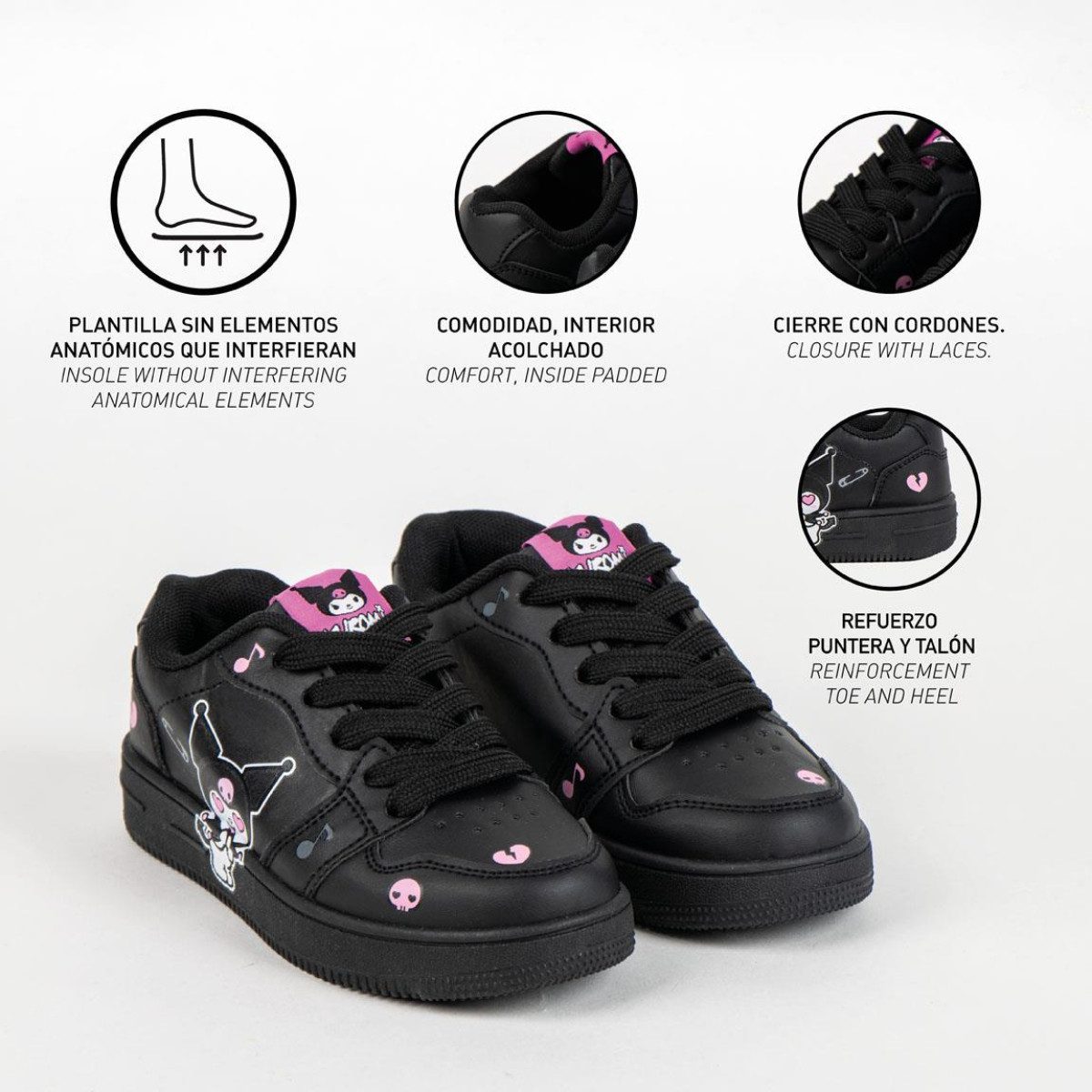 Hello Kitty Kuromi Sportschuhe Kinder Sneaker PVC Sohle PU Polyester Schuhe Sneaker