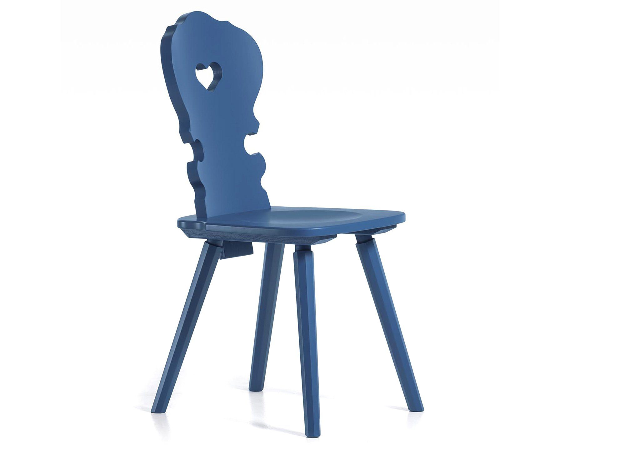 Moebel-Eins Esszimmerstuhl, VALERIO Stuhl, blau Massivholz, lackiert Material Fichte