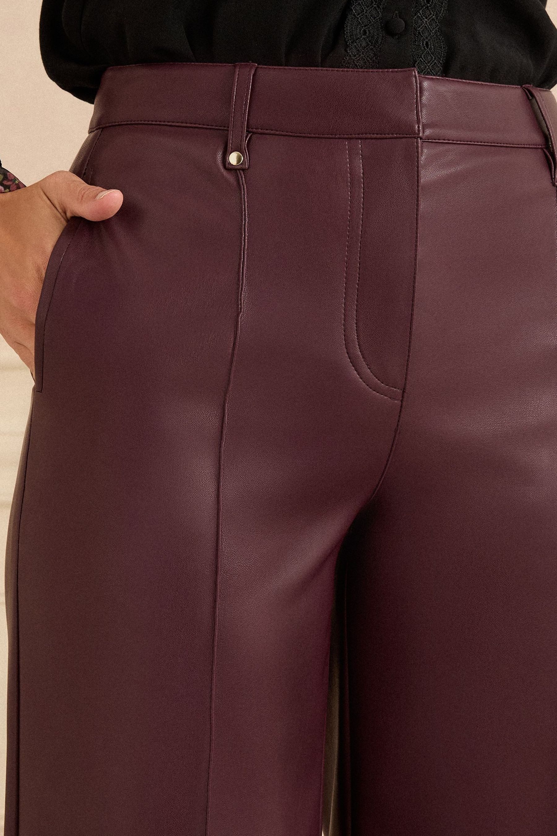 Love & Roses Lederhose Love & Roses weite Kunstlederhose, Petite (1-tlg) – Bild 4 von 4