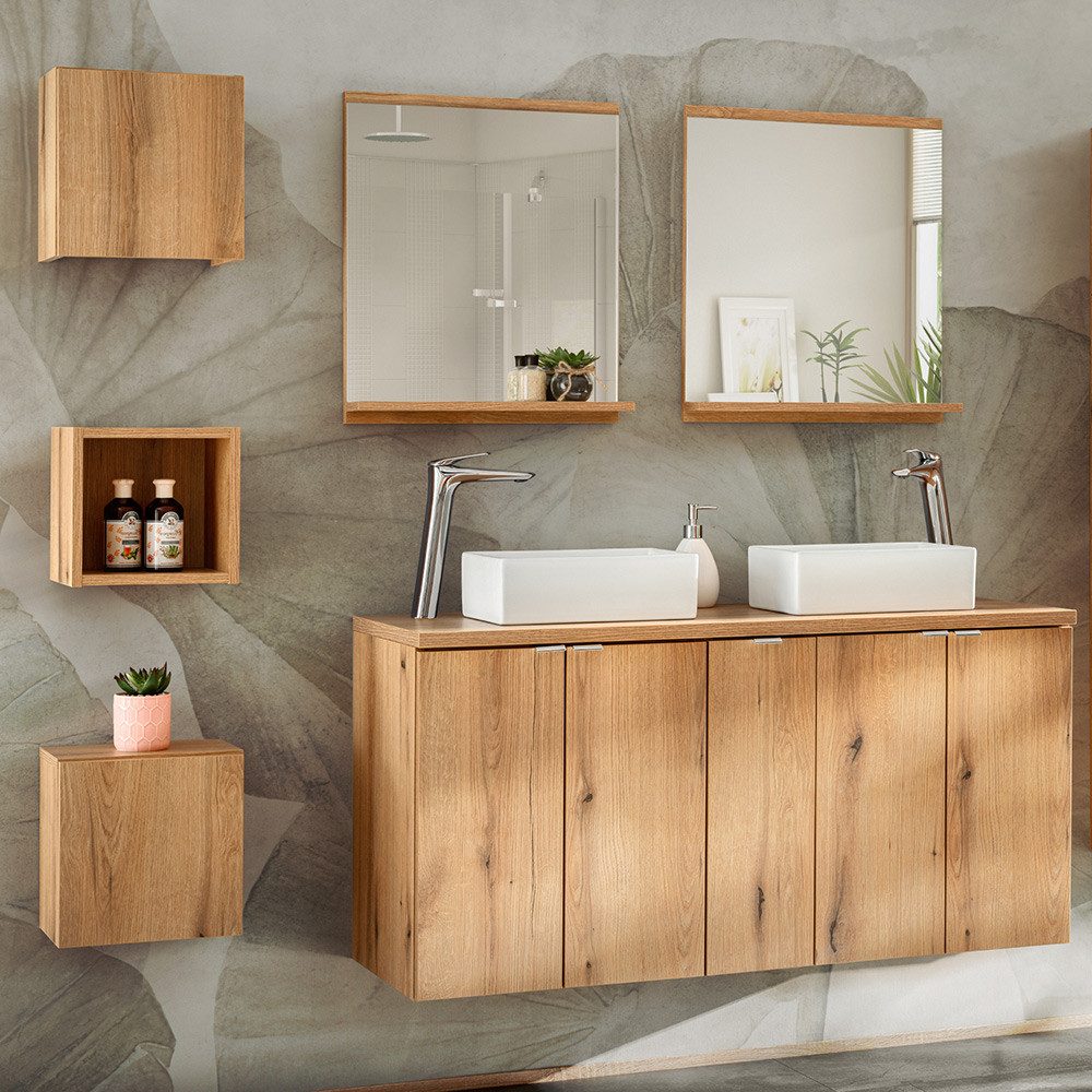 Lomadox Waschtischplatte NEWPORT-56-OAK, 140cm, in Eiche – Bild 5 von 5