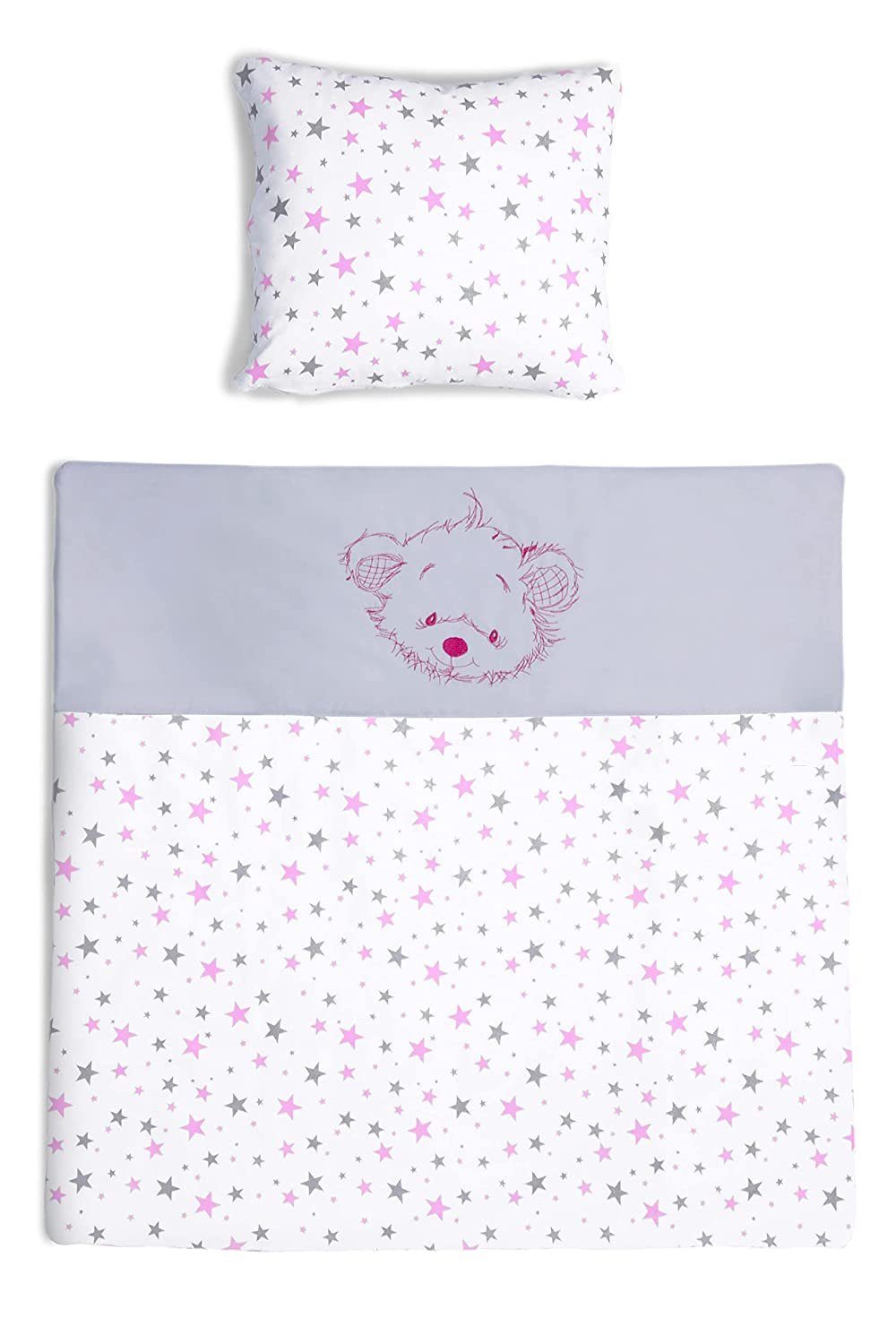 Amilian Babybettwäsche - Kinderwagenset mit Stickerei günstig online kaufen