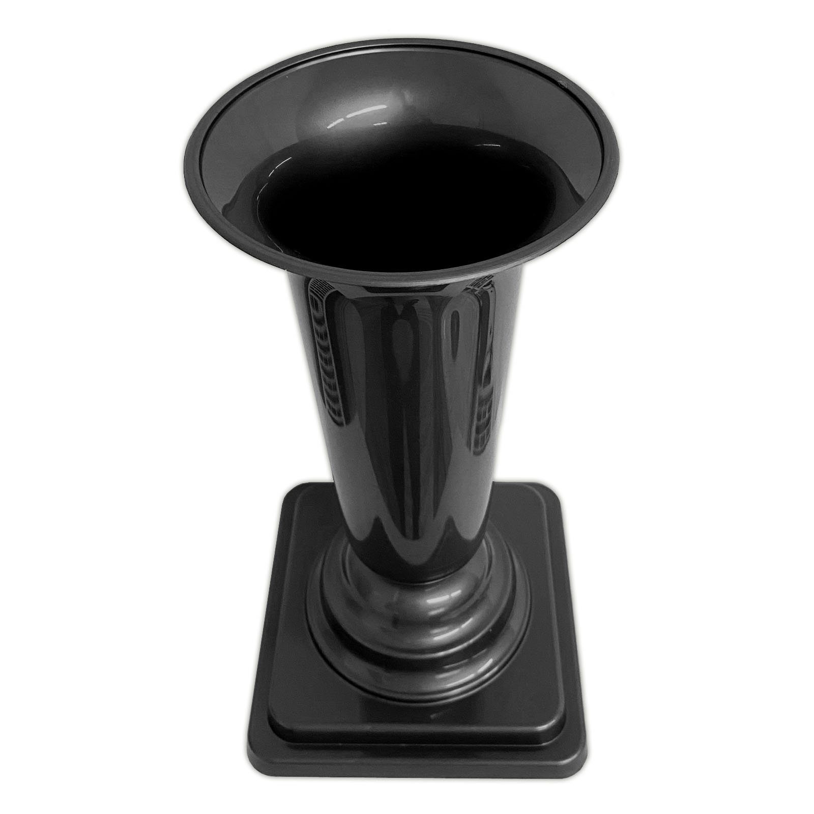 Grabvase Edelstahl Oberfläche schwarz Grab Vase  Friedhof Vase  24,5 cm 