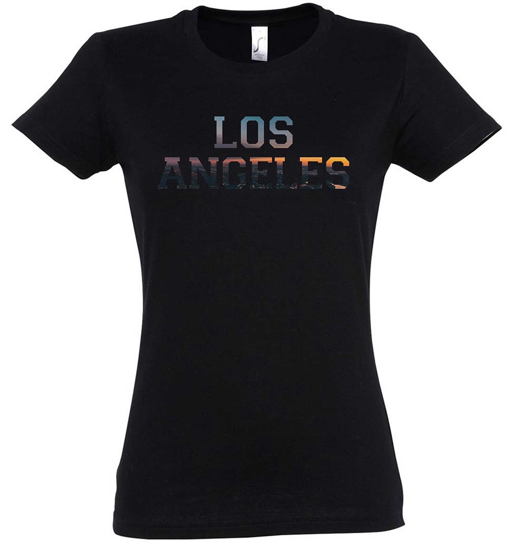 Urban Backwoods Print-Shirt Los Angeles Damen T-Shirt California Kalifornie günstig online kaufen