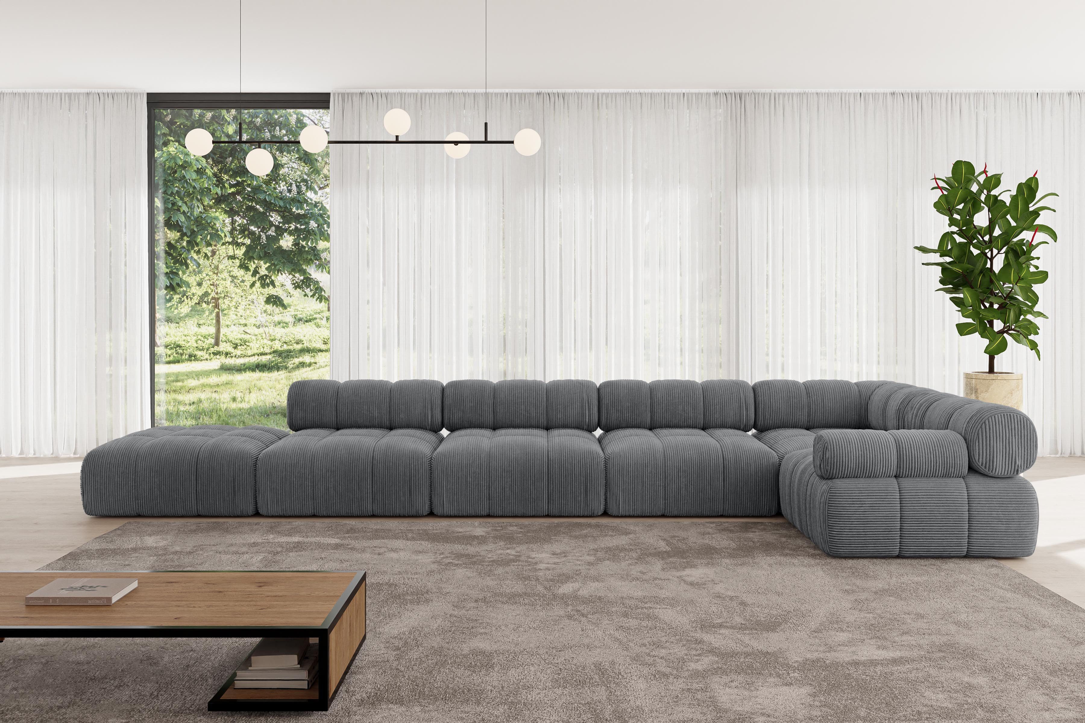 ALTDECOR Ecksofa Felto-L3, Sofa Praktische Bequeme Funktionsecke Couch L-Form Eckcouch, Corner Sofa U-Form Vielseitige Sofa Wohnlandschaft Wohnzimmer