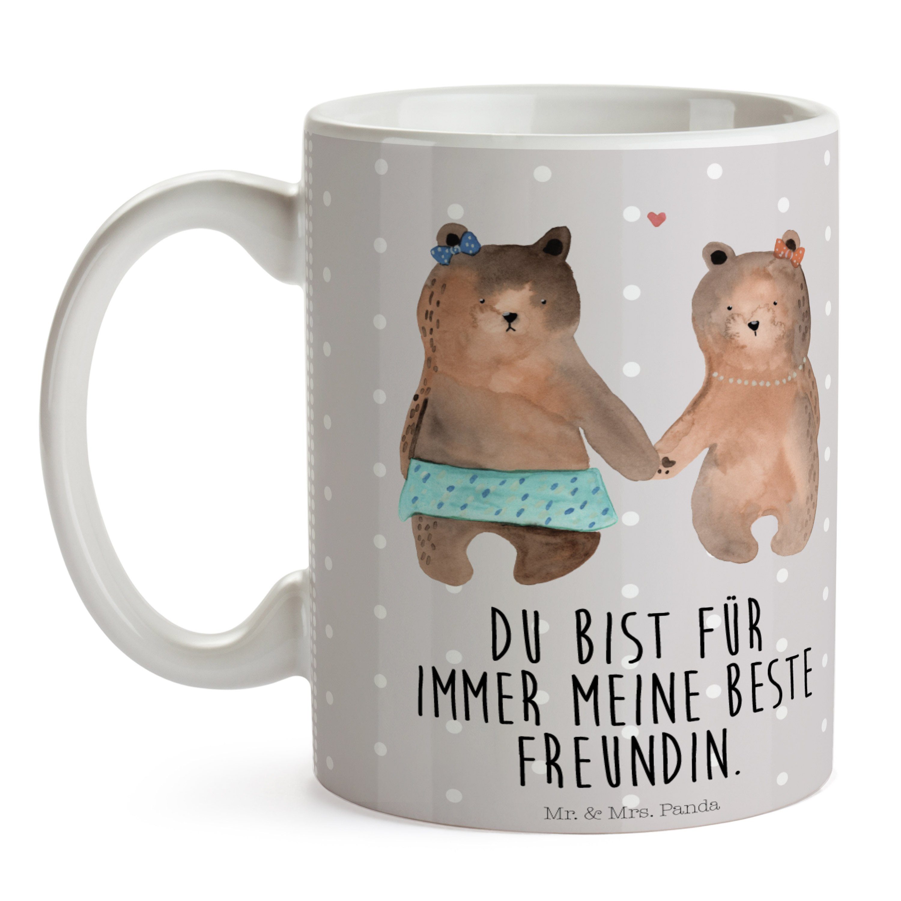 Keramik Mr. Freundin Teddy, Mrs. Pastell & Tasse - Büro Geschenk, Grau Tasse Moti, - Panda Tasse, Bär