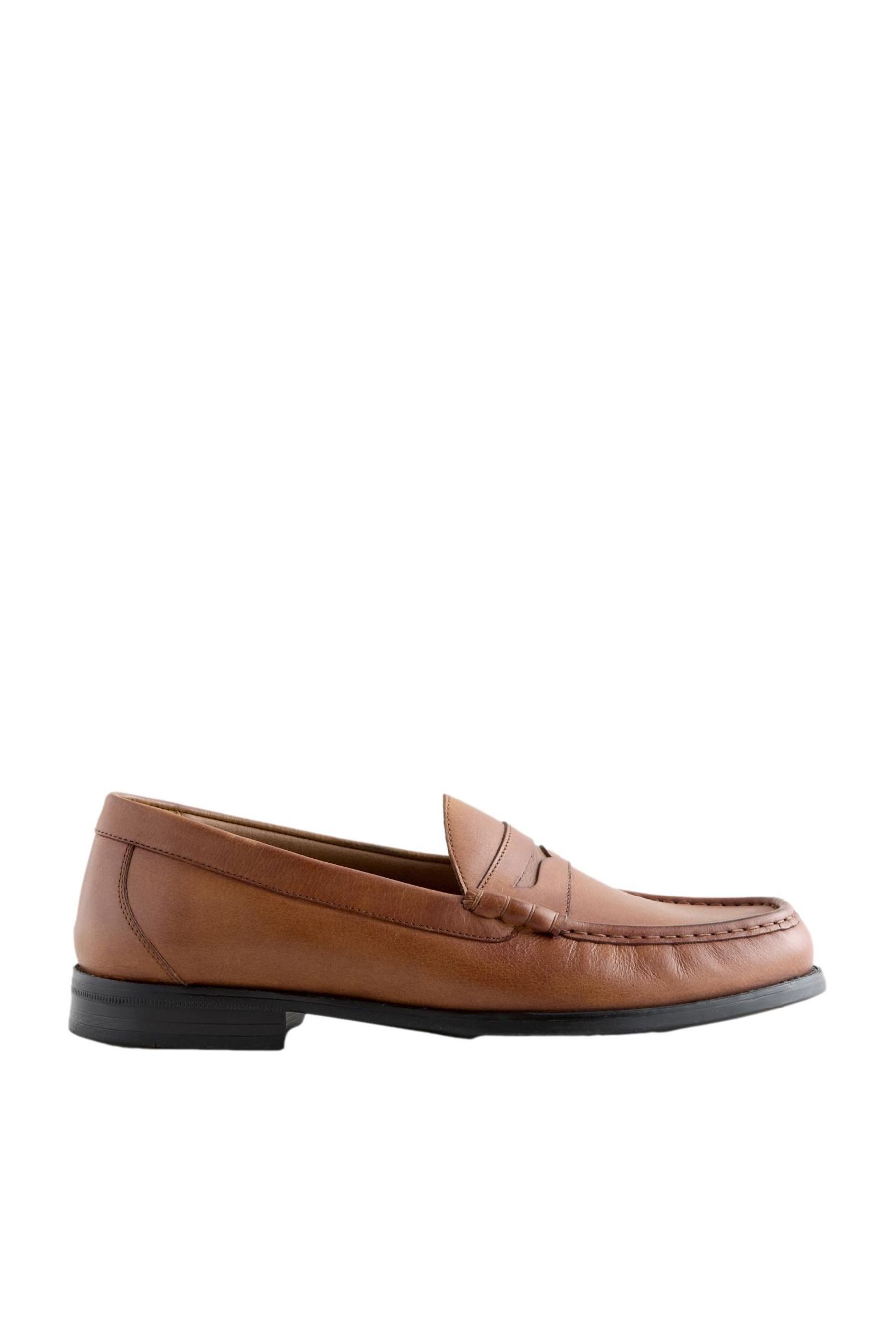 Next Penny Loafer aus Leder, weite Passform Loafer