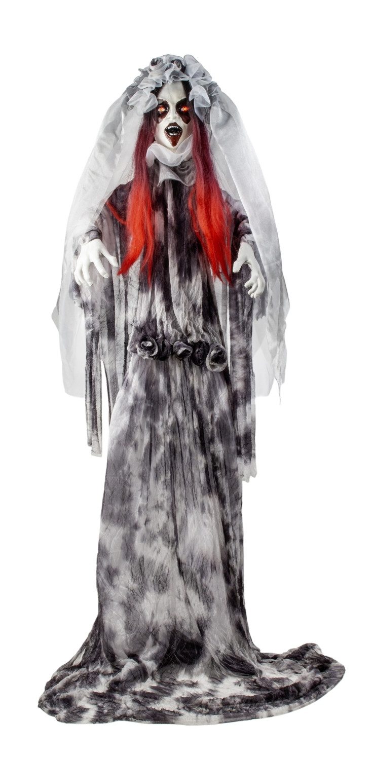 Mel-O-Design LED-Dekofigur Bloodwyn Horror Braut Halloween Figur 170cm Mit LED Augen Sound Deko (1 St)