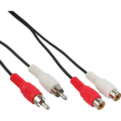 INTOS ELECTRONIC AG InLine® Cinch Verlängerung, 2x Cinch, Stecker / Buchse, 2,5m Audio- & Video-Kabel