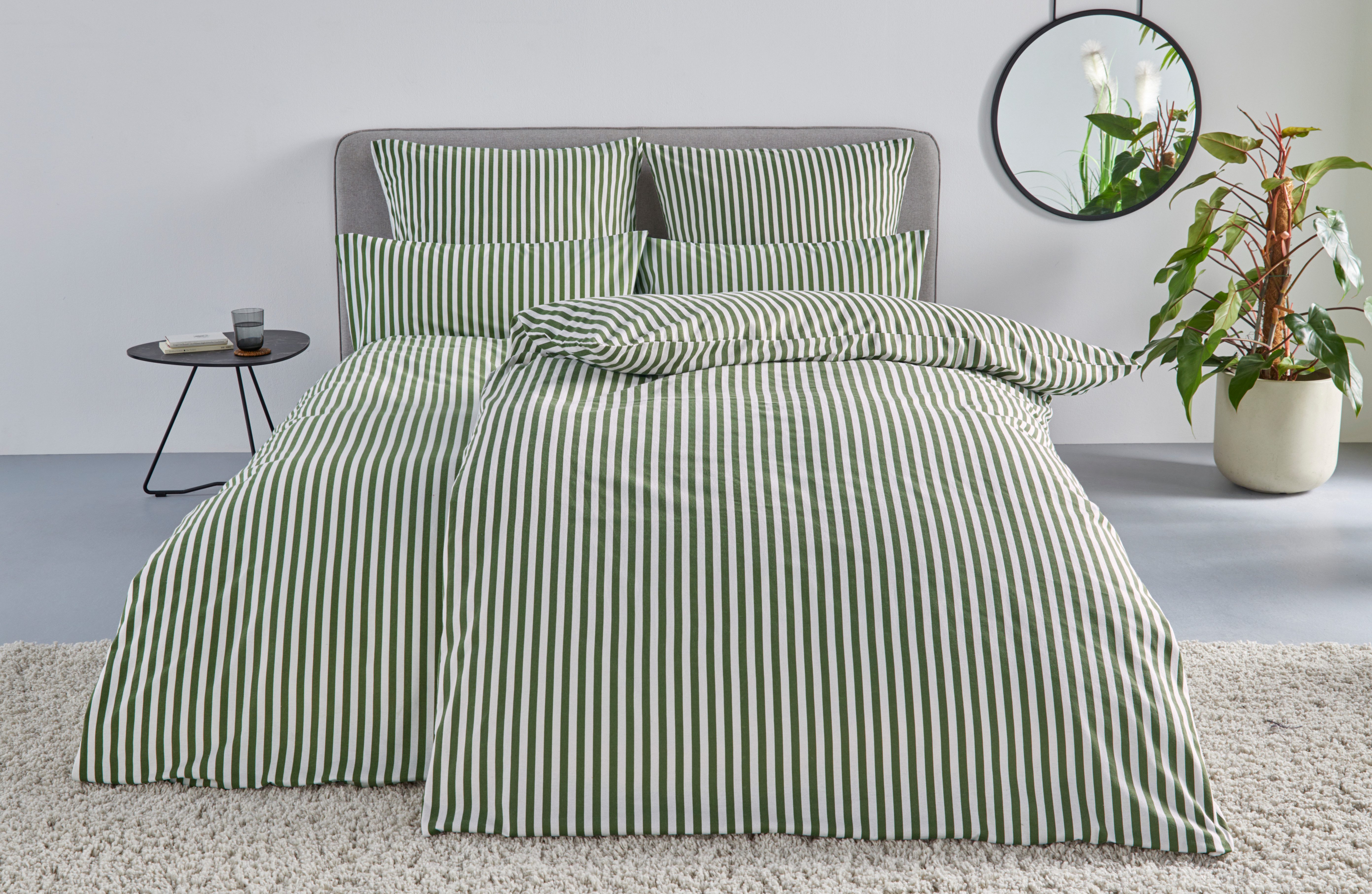 LeGer Home by Lena Gercke Bettwäsche Linnea, Flanell, 2 teilig, aus 100% Baumwolle, Streifendesign