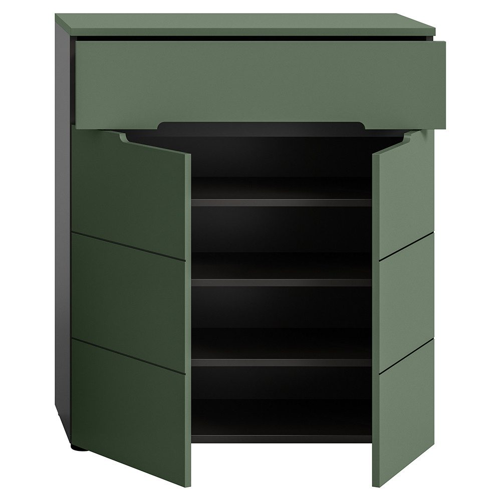 Lomadox Schuhschrank CORTANA-158 80 cm breit, Grün & Grau