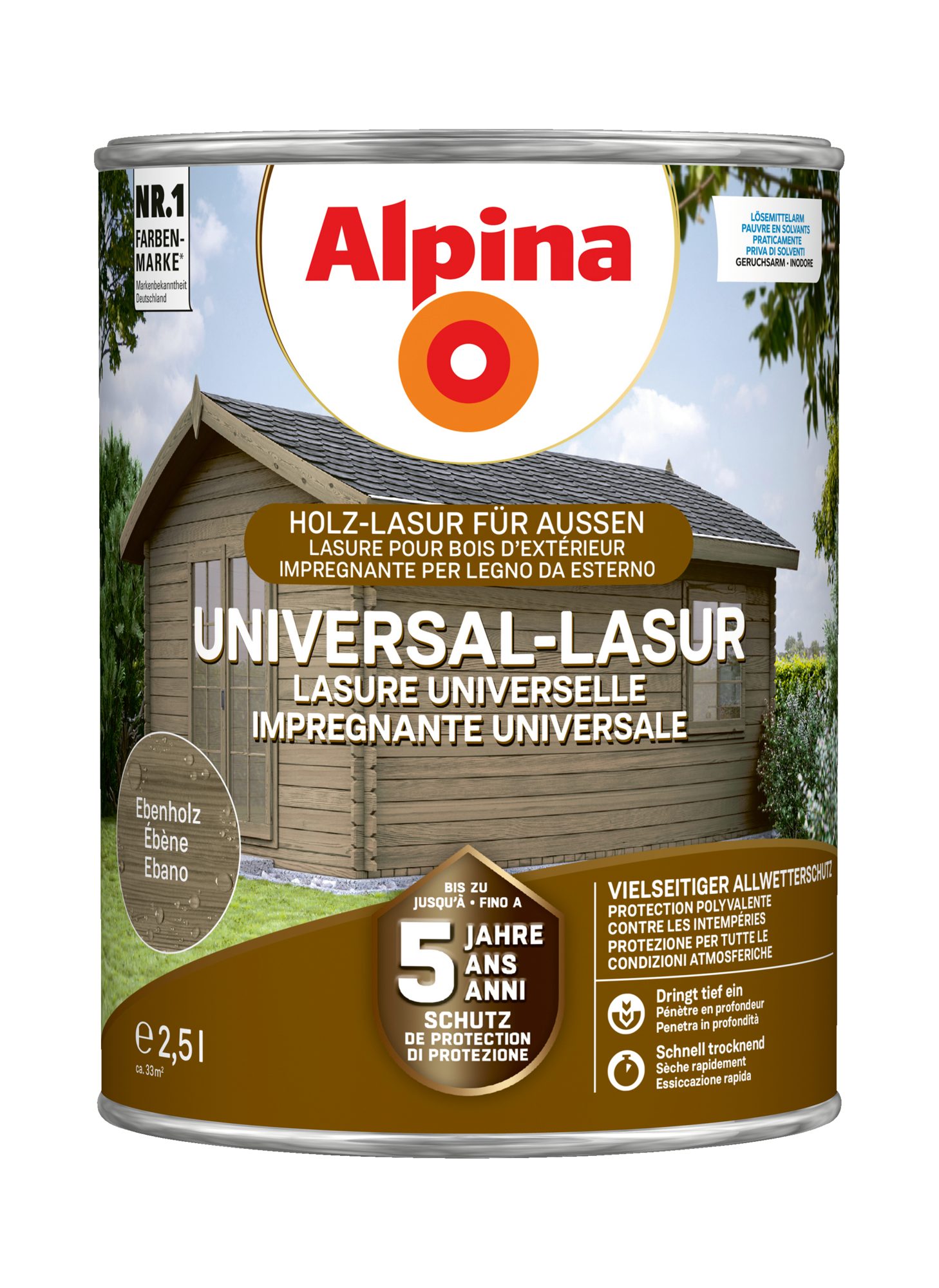 Alpina Lasur Universal-Lasur 2,5 Liter seidenmatt