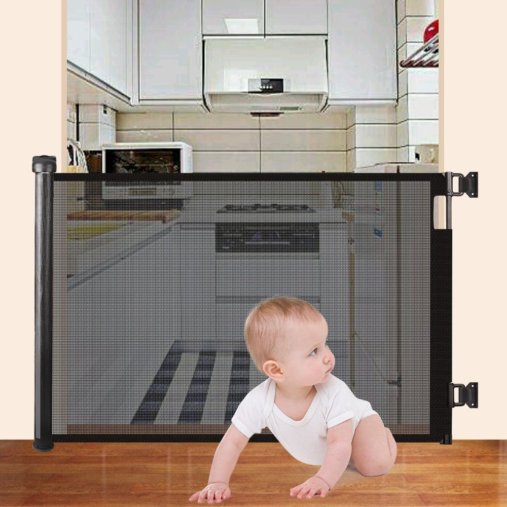 MECO Türschutzgitter (1 St., Babygitter Kinderschutzgitter Einziehbar  0-180cm Schutzgitter), Einhandbedienung