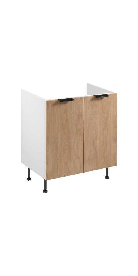 ROYAL24_MARKT Spülenunterschrank - Ein wichtiges Stück für Ihre Küche (Küche Spülenunterschrank, 1-St., Premium -Sorento Weiß Sonoma Eiche -D80Z) Beste – Elegant – Perfekt.